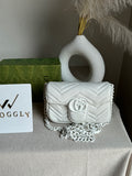 Gucci Signature Bag SMALL - White on White with Box Packing