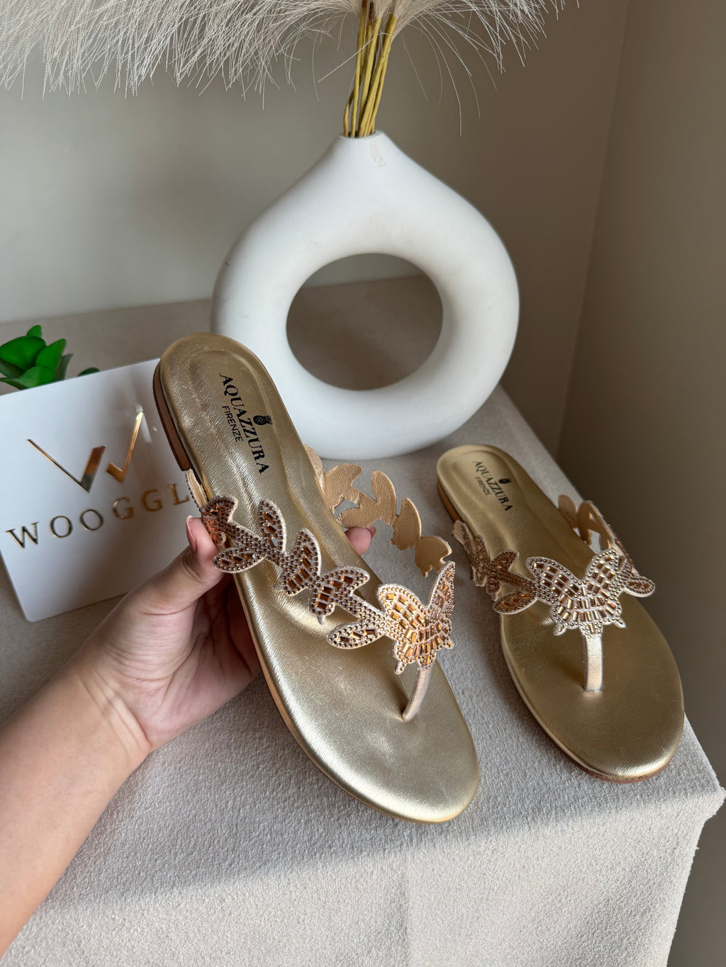 Aquazzura Pretty Slides - Champagne