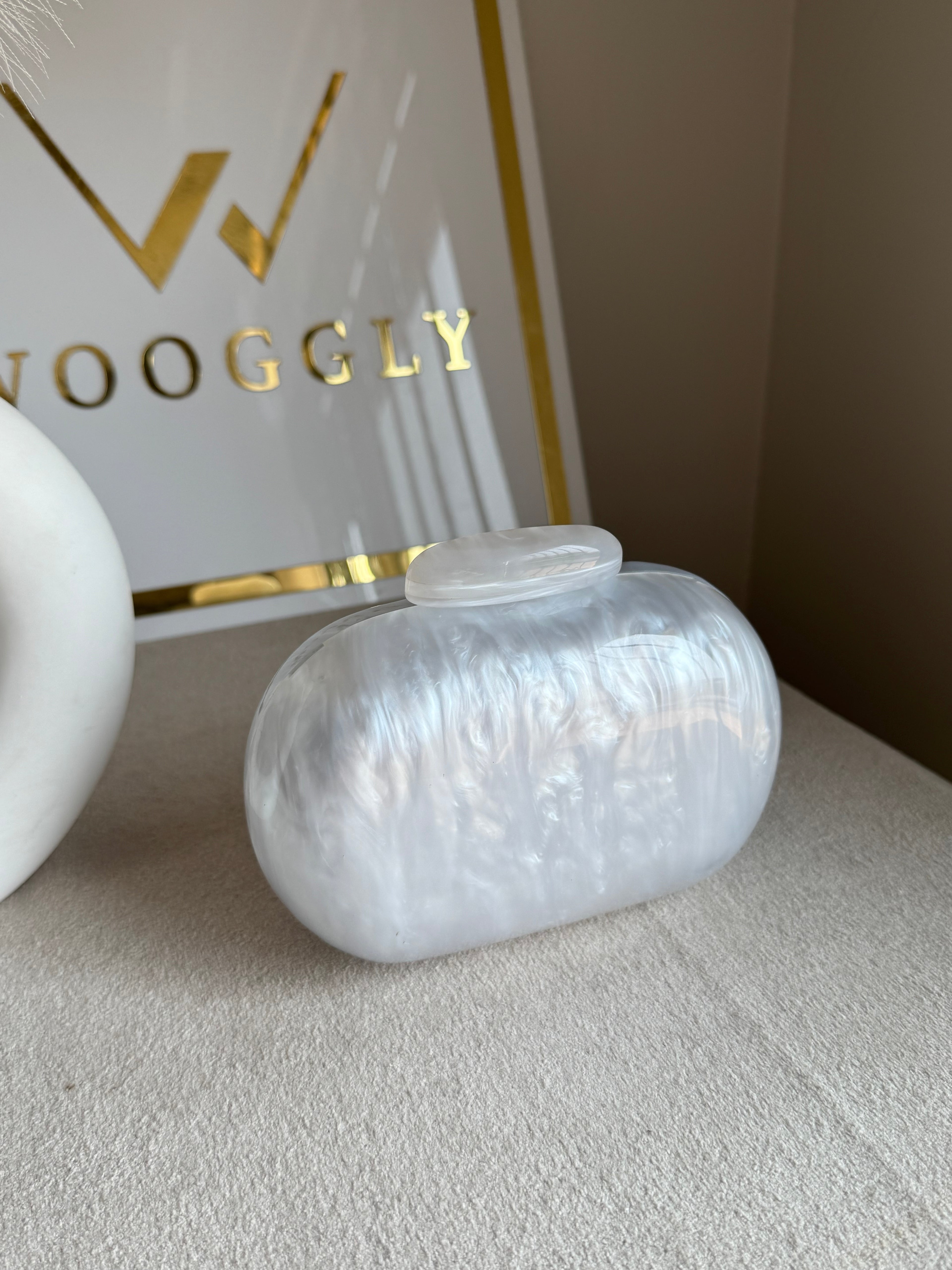 Marble Acrylic Clutch - Cute Pearl