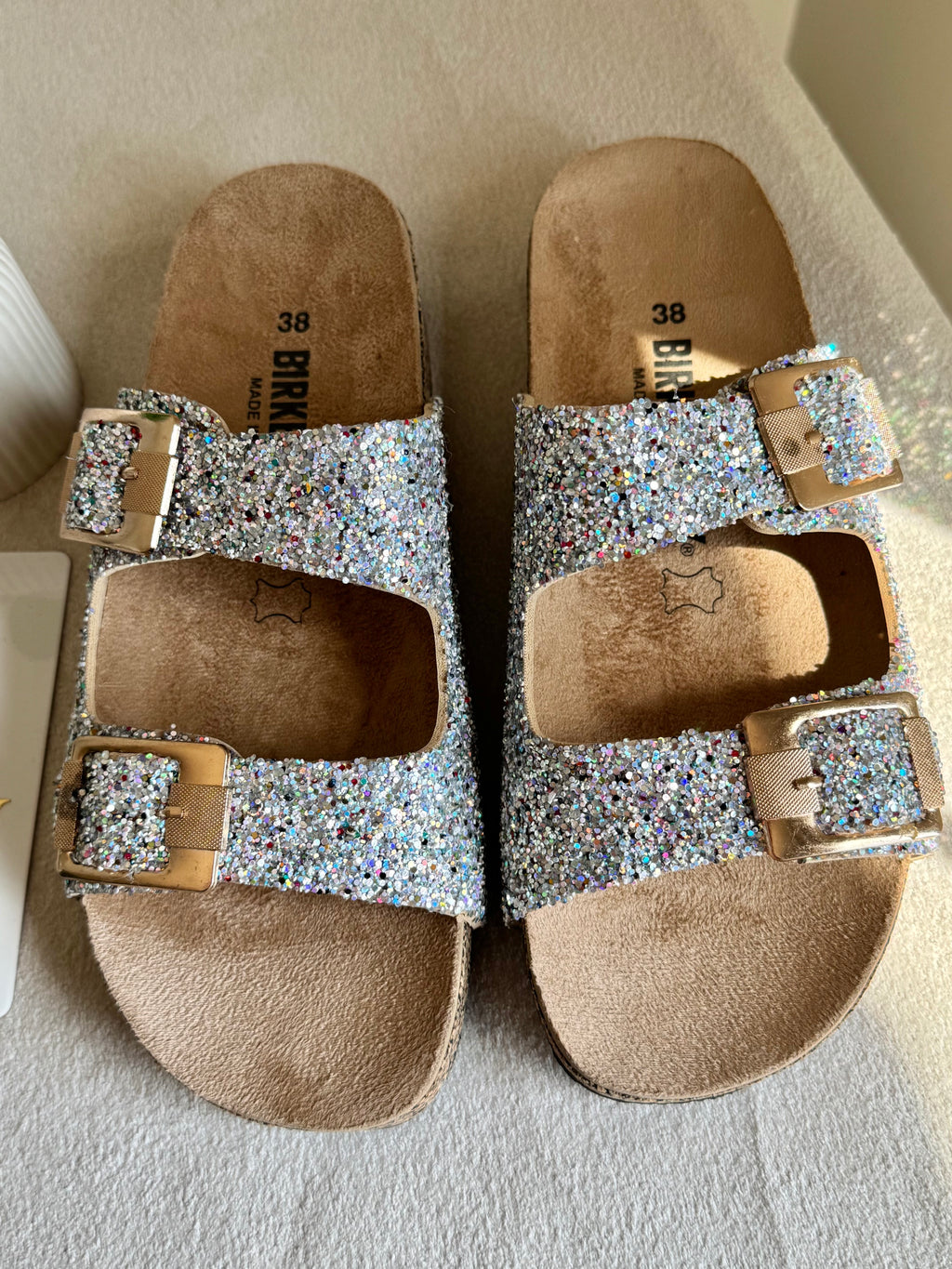 Viral Birkenstock Comfy Sandals - Glam Silver