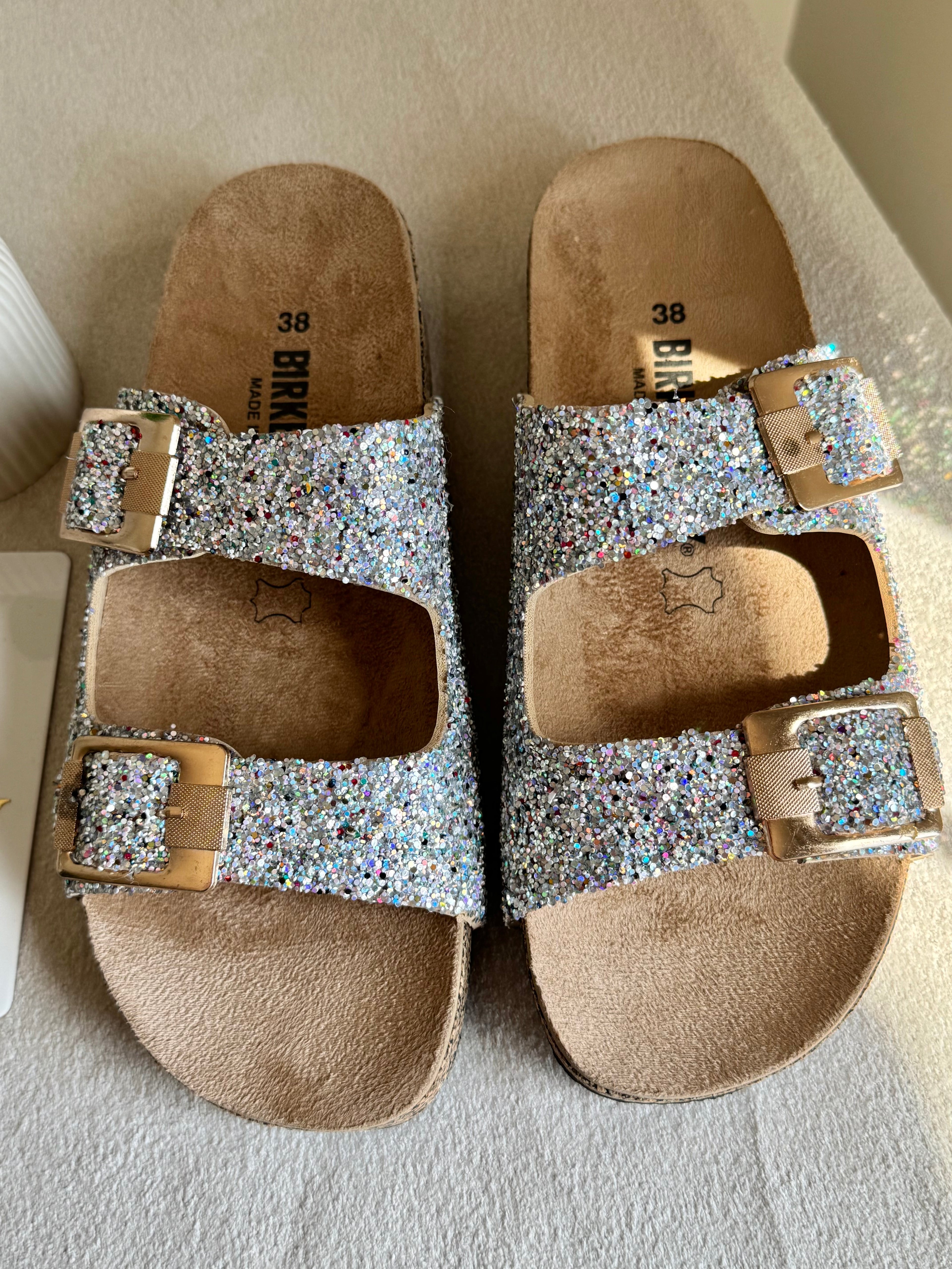Viral Birkenstock Comfy Sandals - Glam Silver