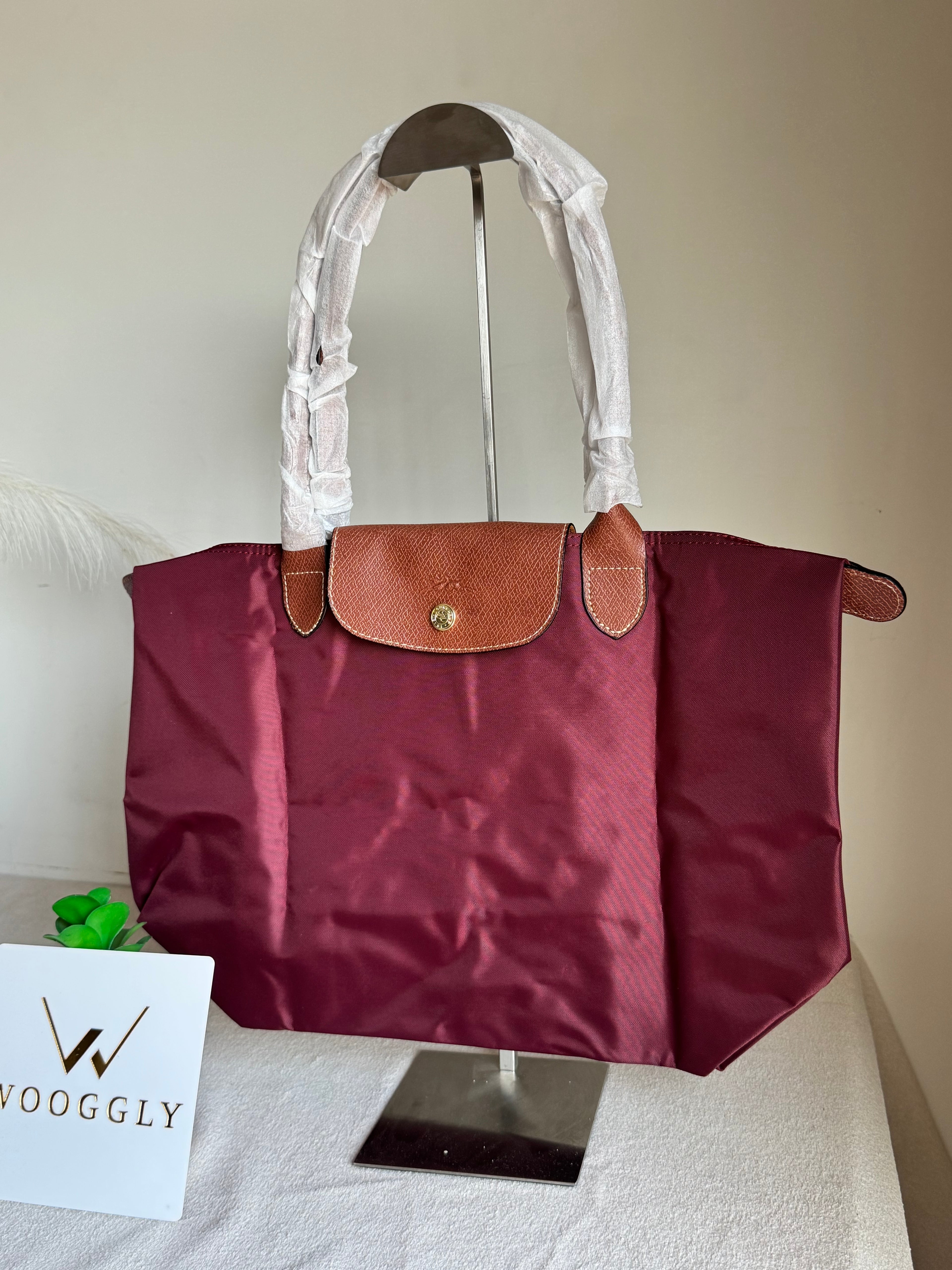 Longchamp Tote LARGE - Wine Red (WITH BRAND LOGO)