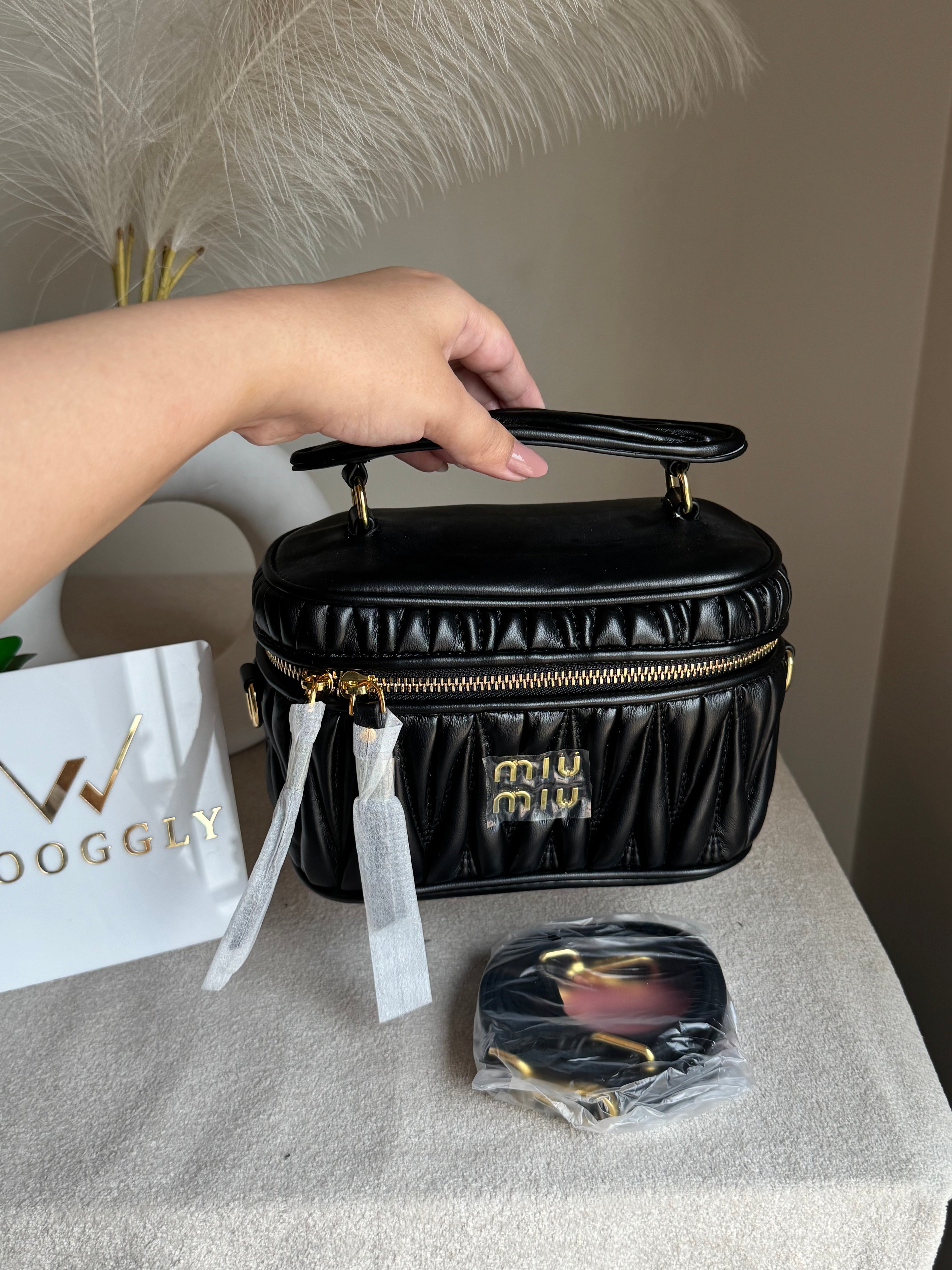 Miu Miu Quilted Crossbody Bag - Black