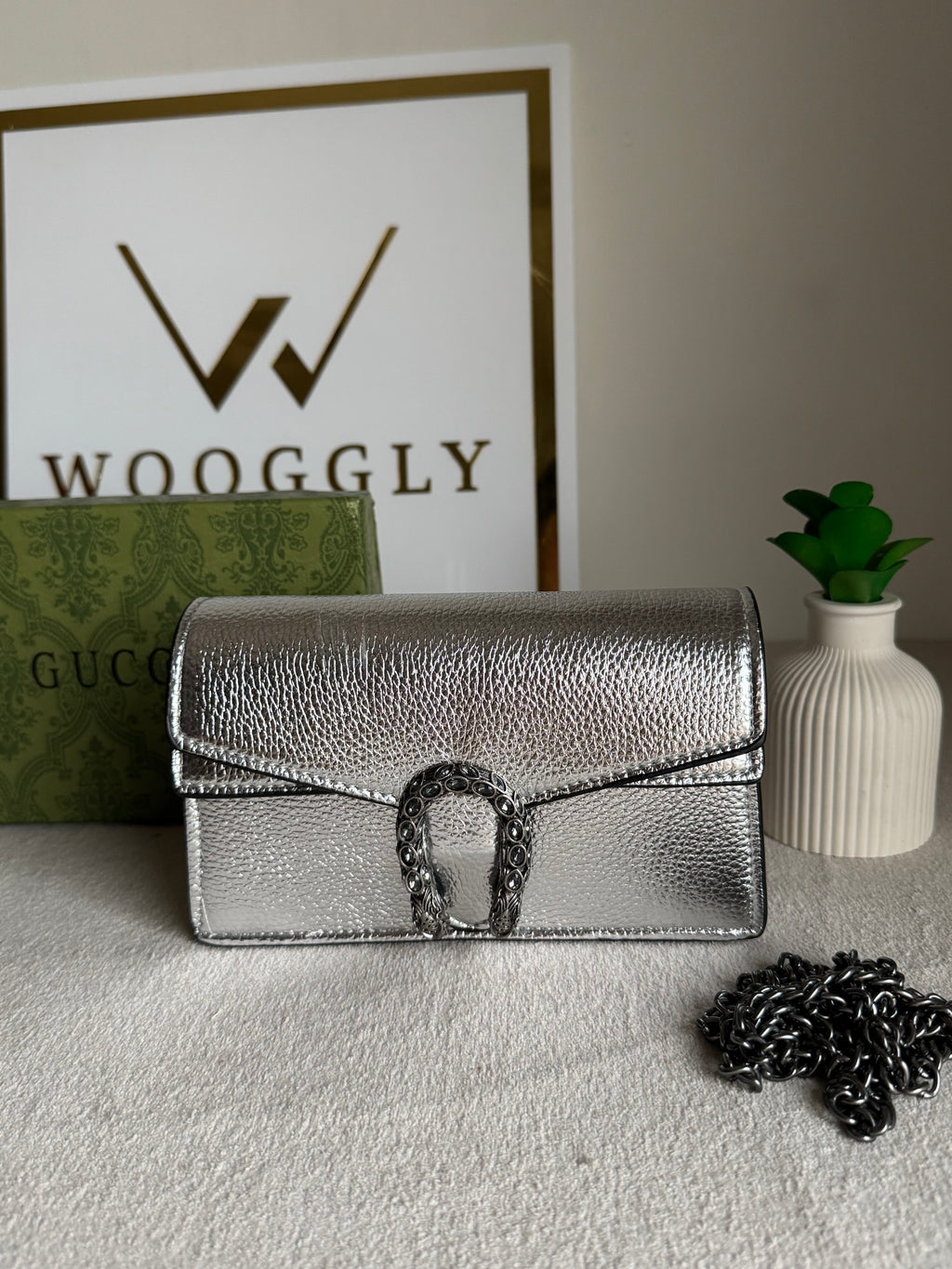 Viral Mini Gucci Bag Silver - Box Packing