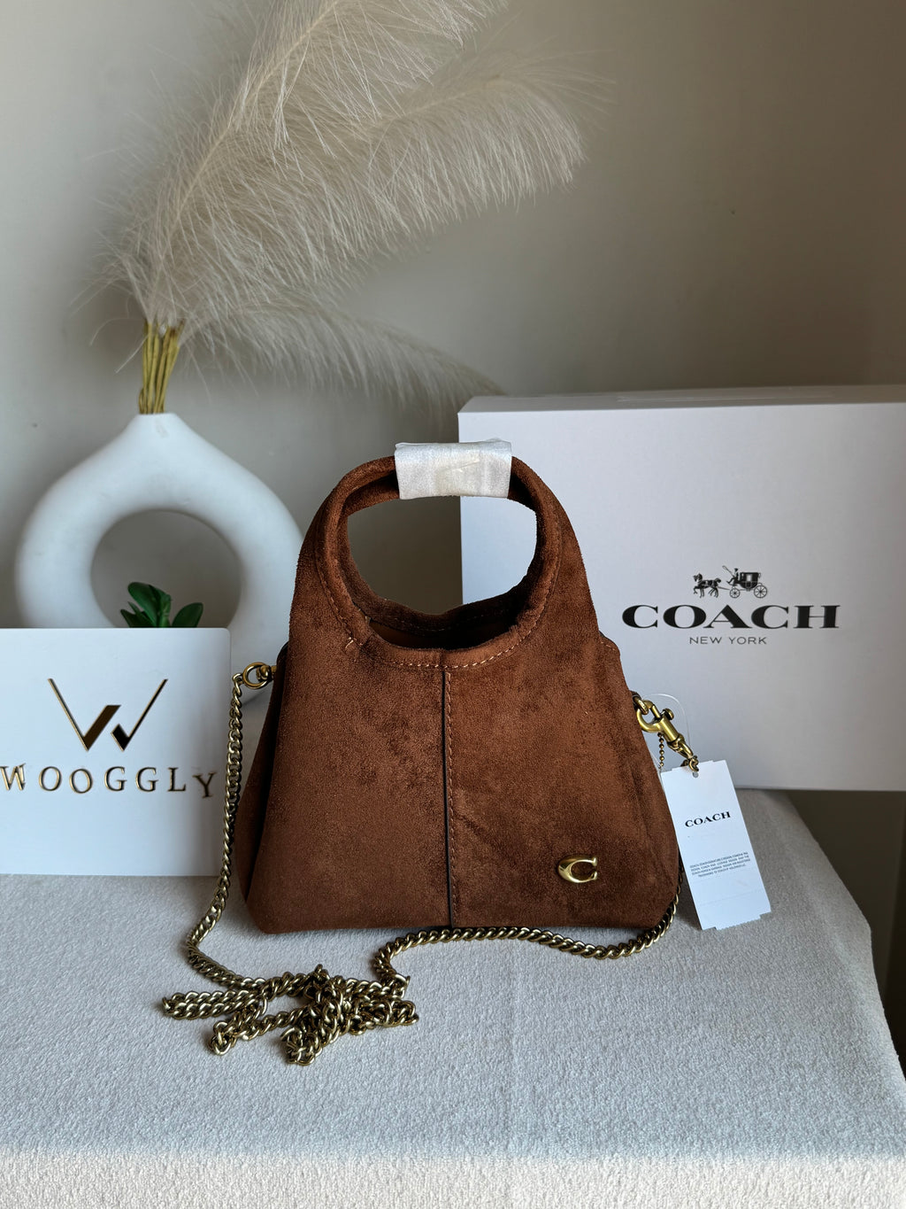 EXTREMELY PREMIUM MINI COACH Lana (Suede Brown) - BOX PACKING