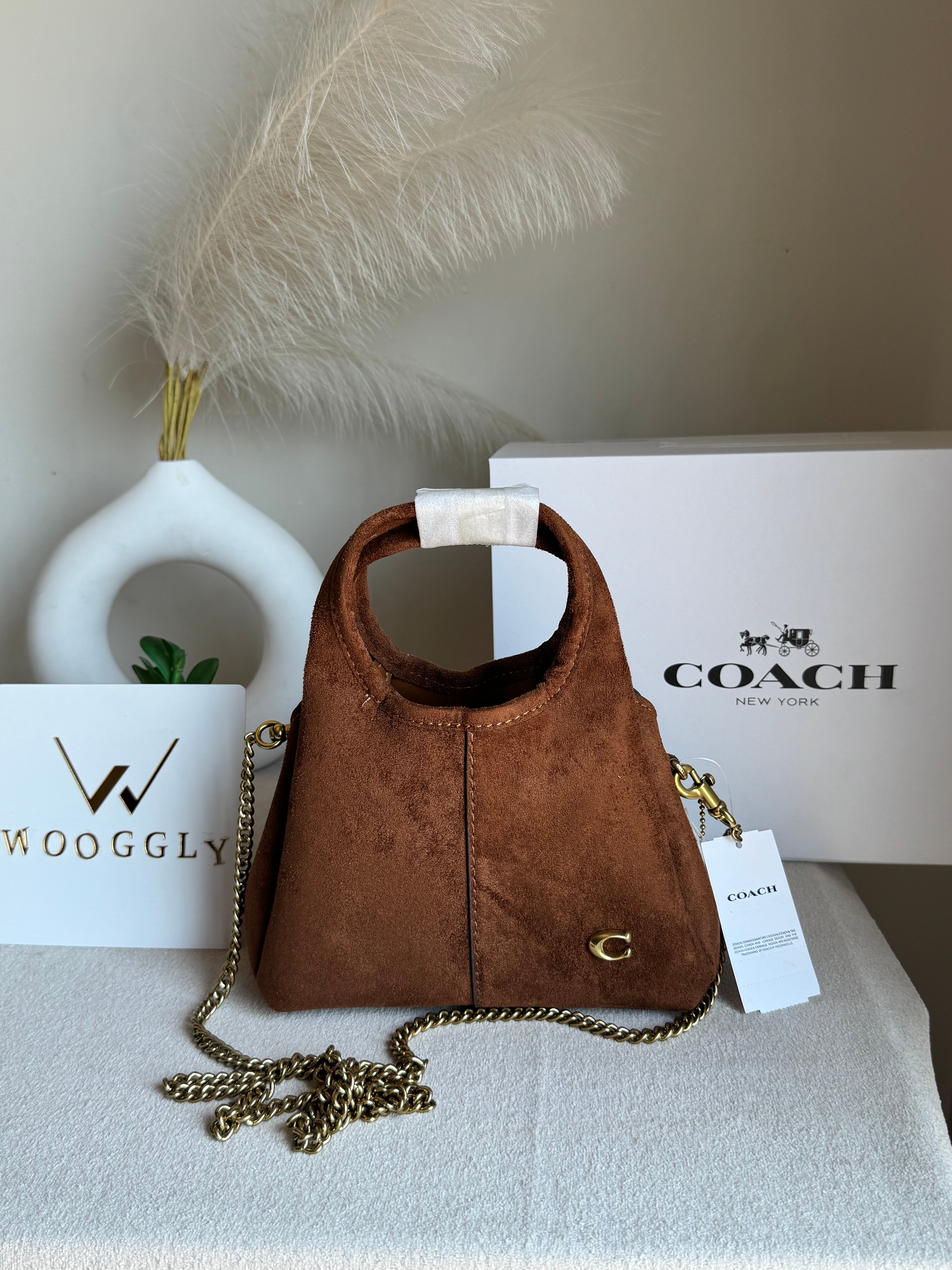 EXTREMELY PREMIUM MINI COACH Lana (Suede Brown) - BOX PACKING