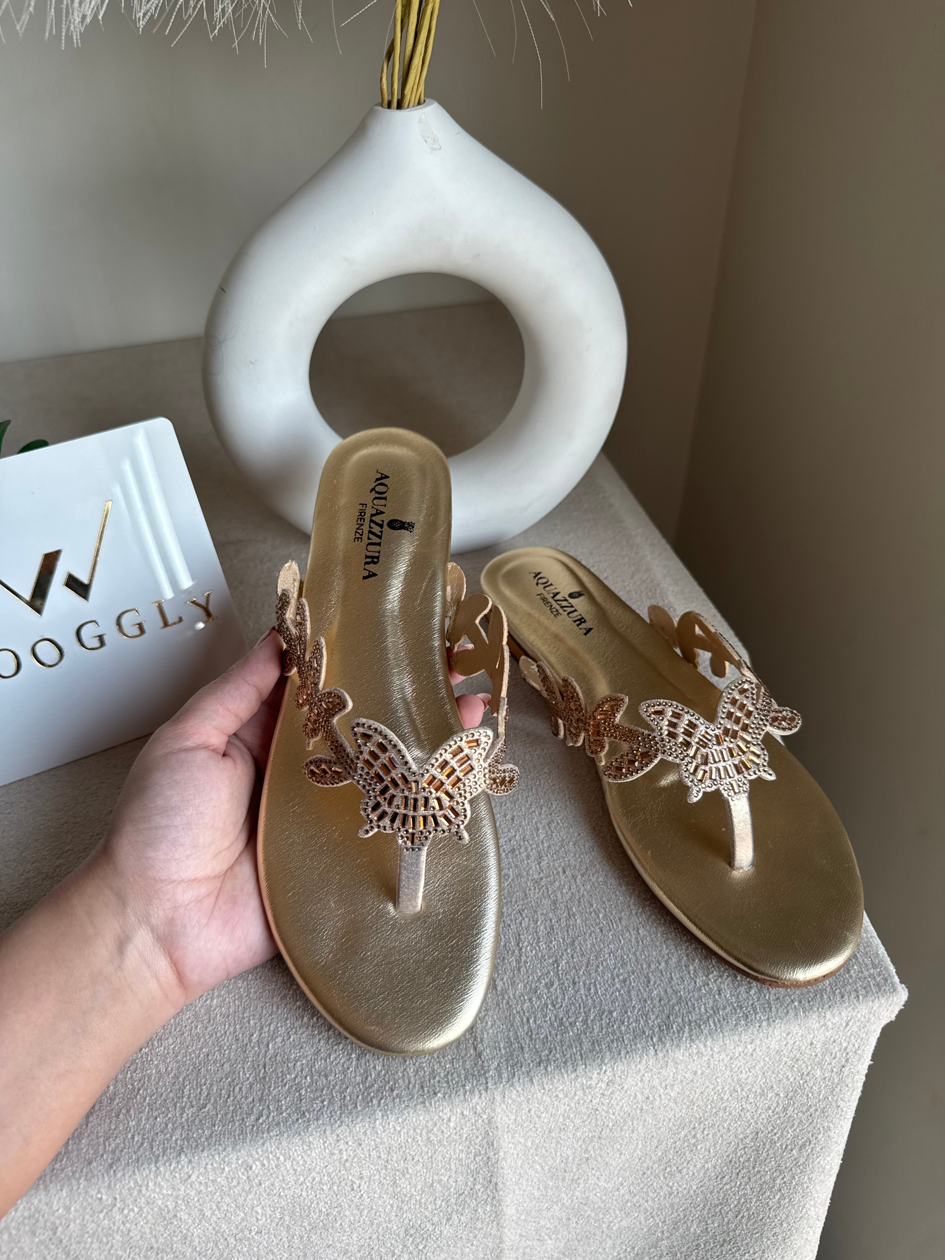 Aquazzura Pretty Slides - Champagne