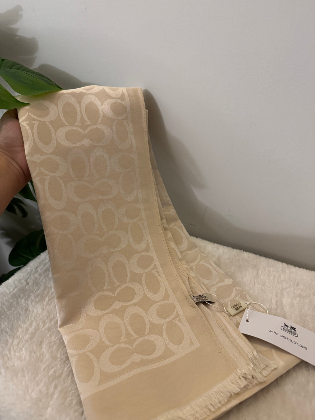 ALL SEASON Coach Branded Scarf - Cream