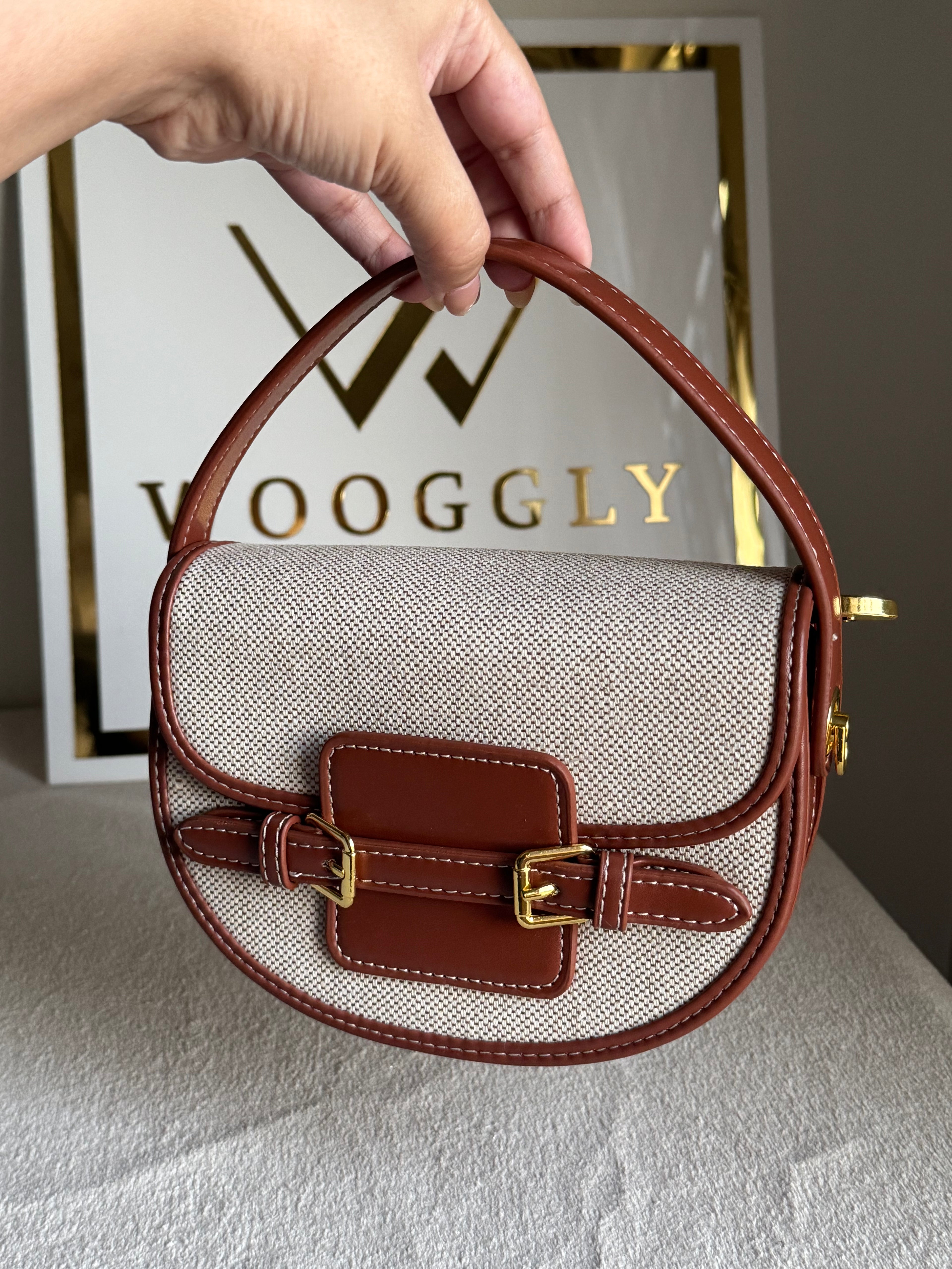 Statement Bag - Brown with Jute