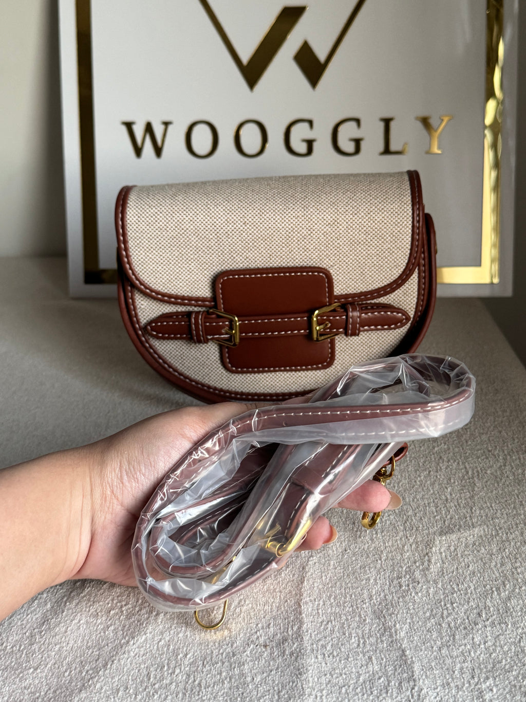 Statement Bag - Brown with Jute