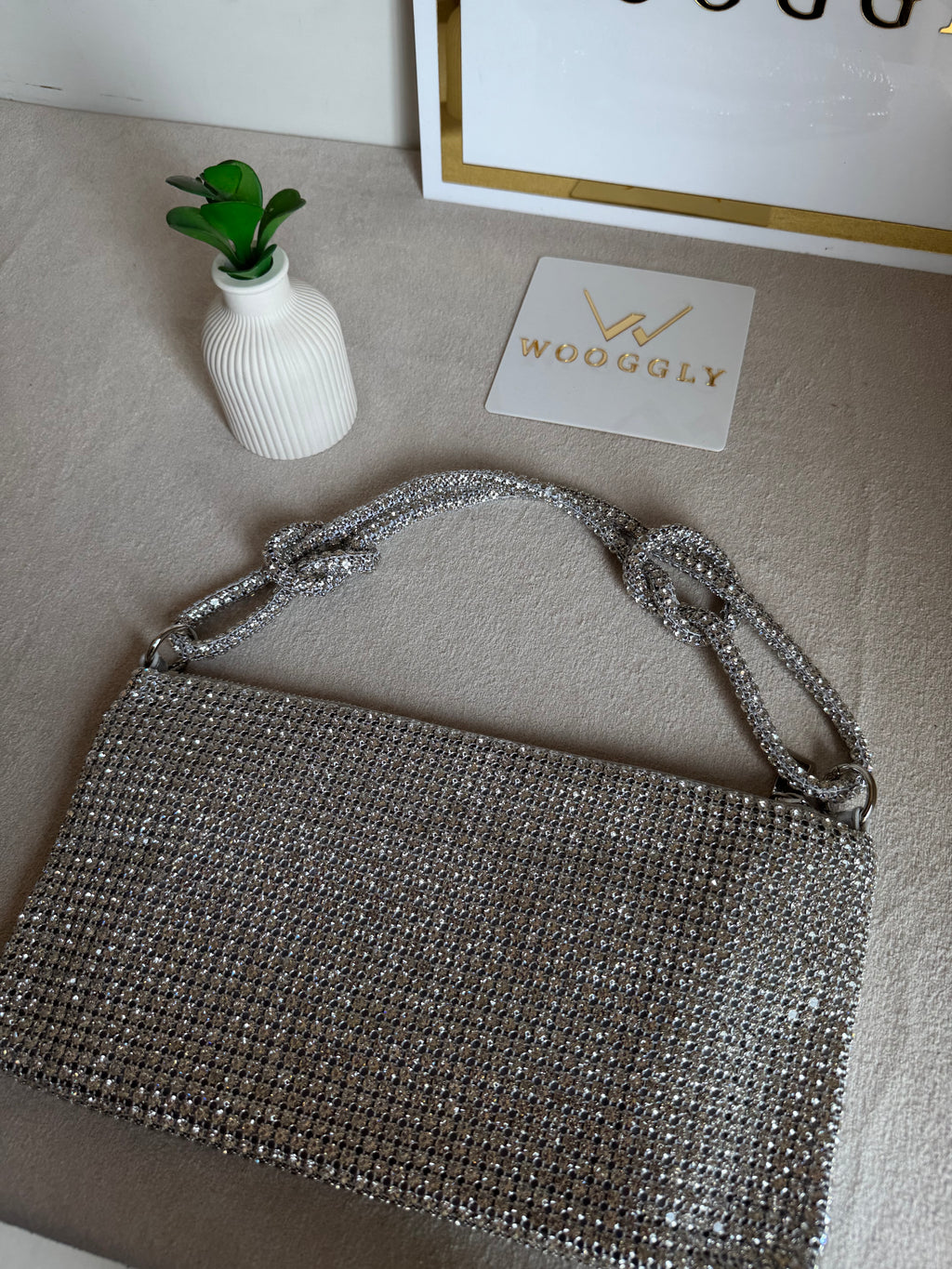 Dreamy Party Wear Rhinestone Bag - Silver