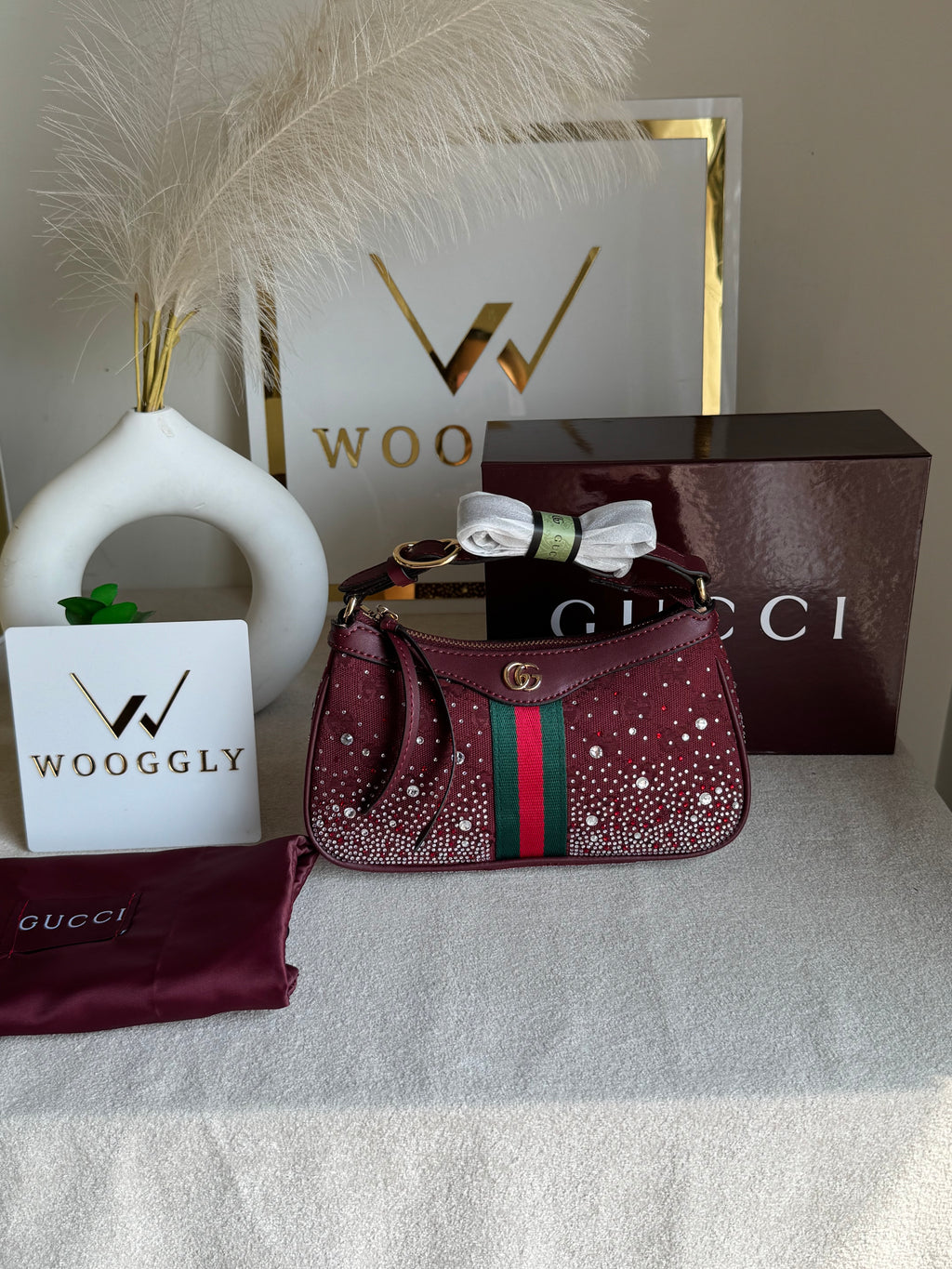 Extremely Premium Gucci Wine Red Glam Bag