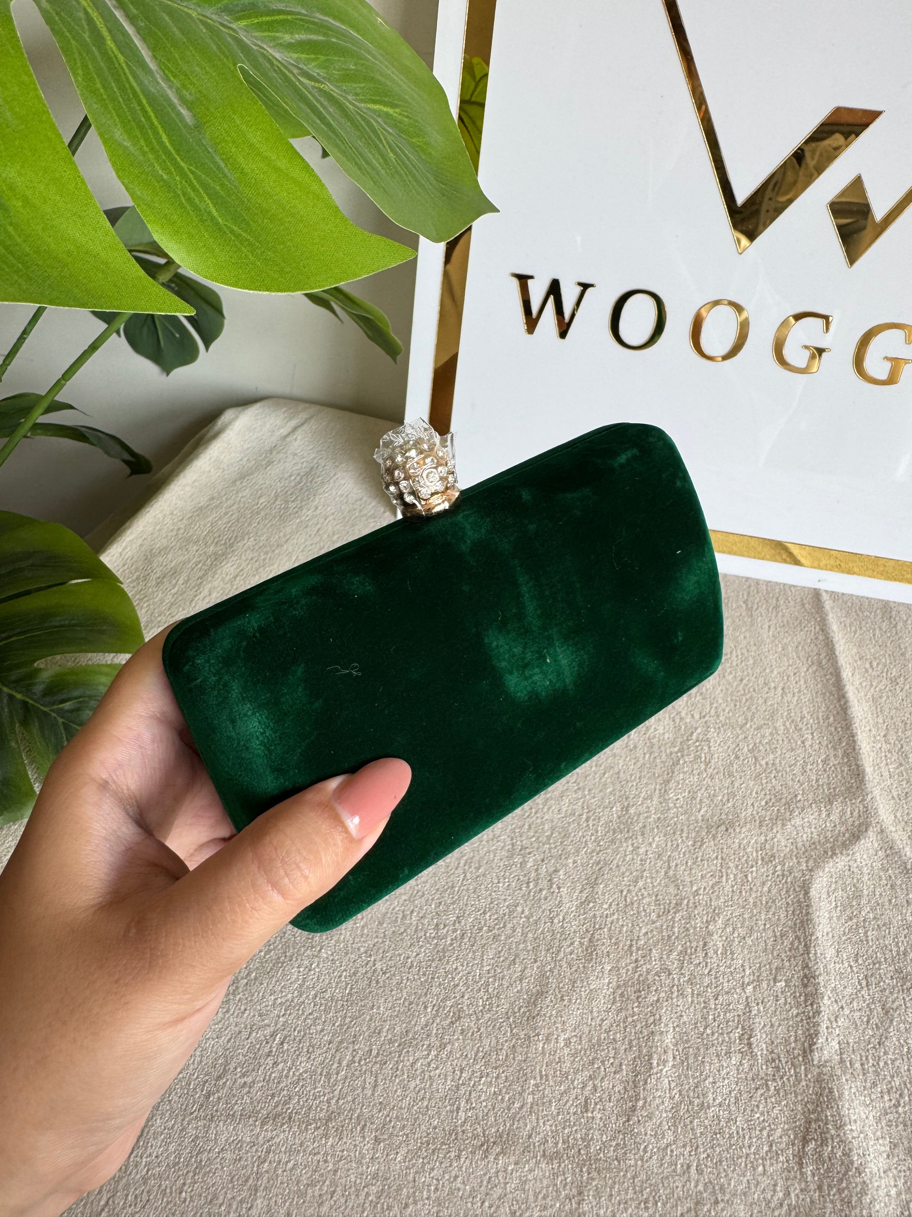 Mini Glow Up Clutch - Emerald Green