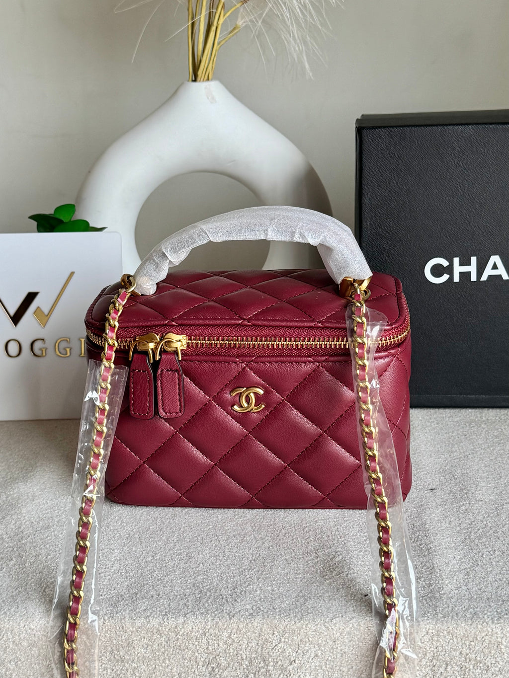 CH Mini Box Bag - Maroon
