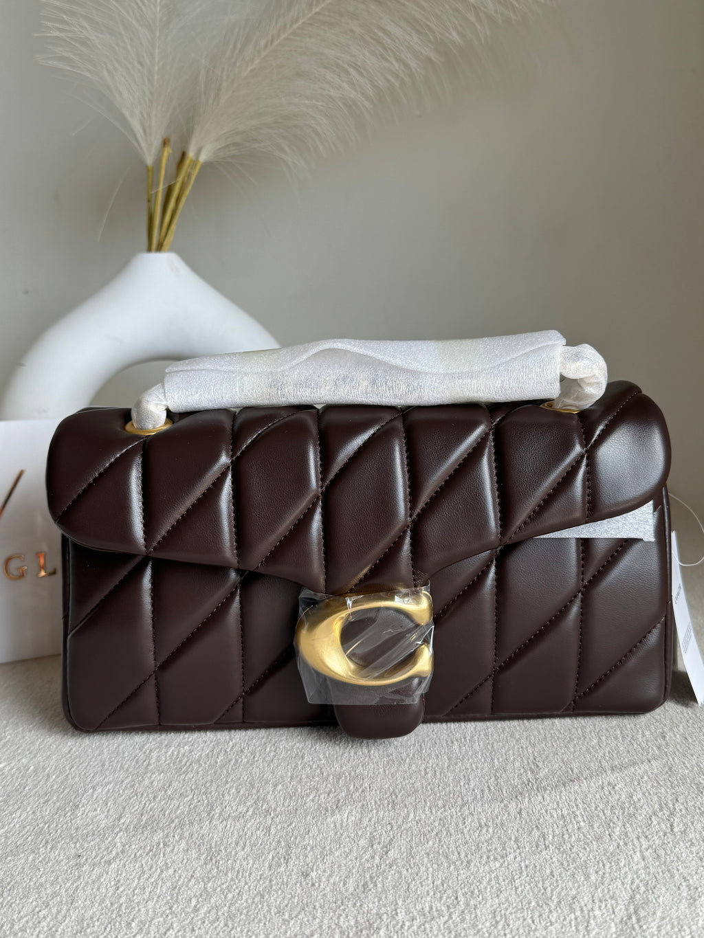 COACH Quilted Tabby EXTREMELY PREMIUM (Chocolate Brown) - BOX PACKING