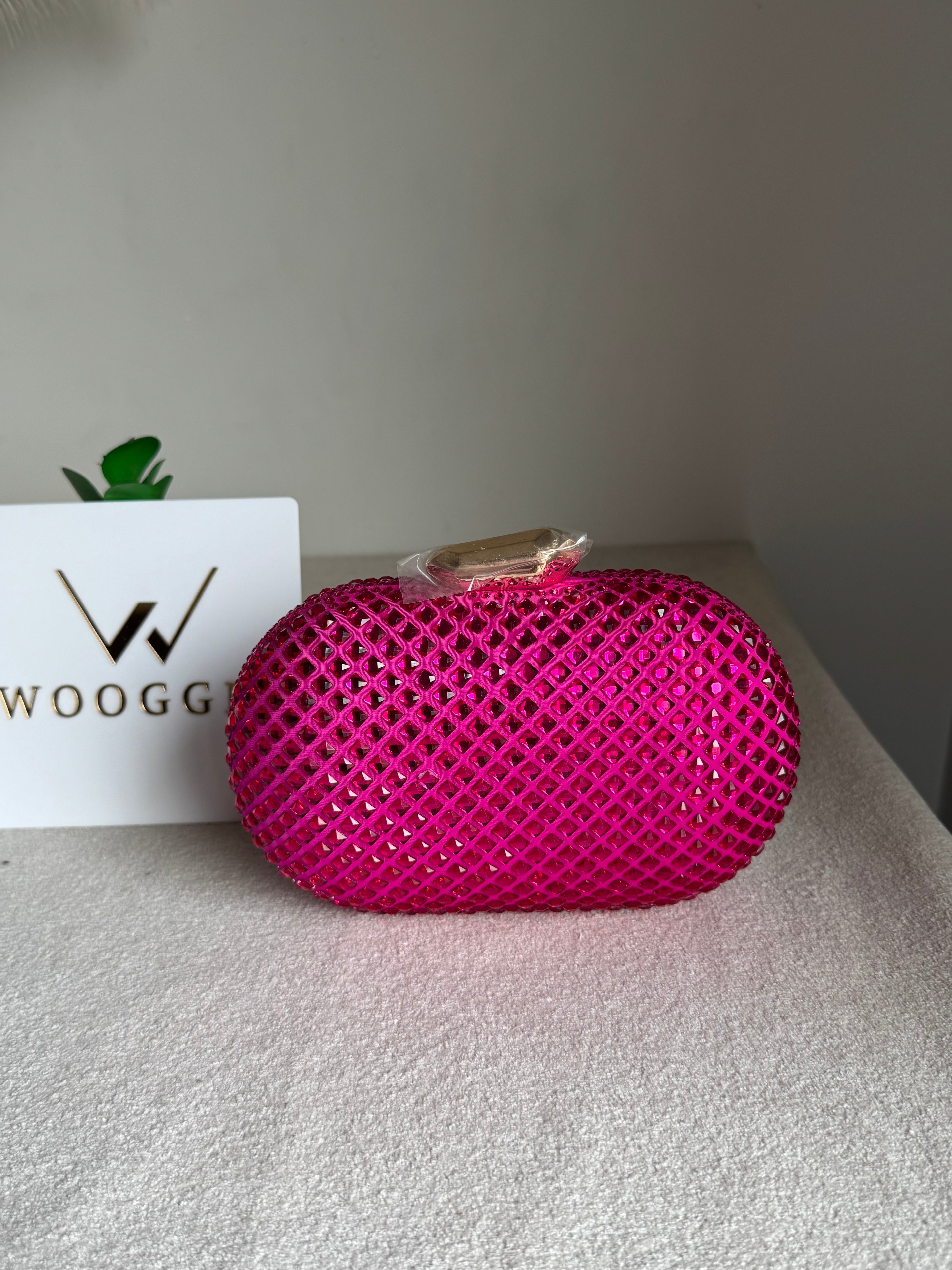 Belle Clutch Hot Pink