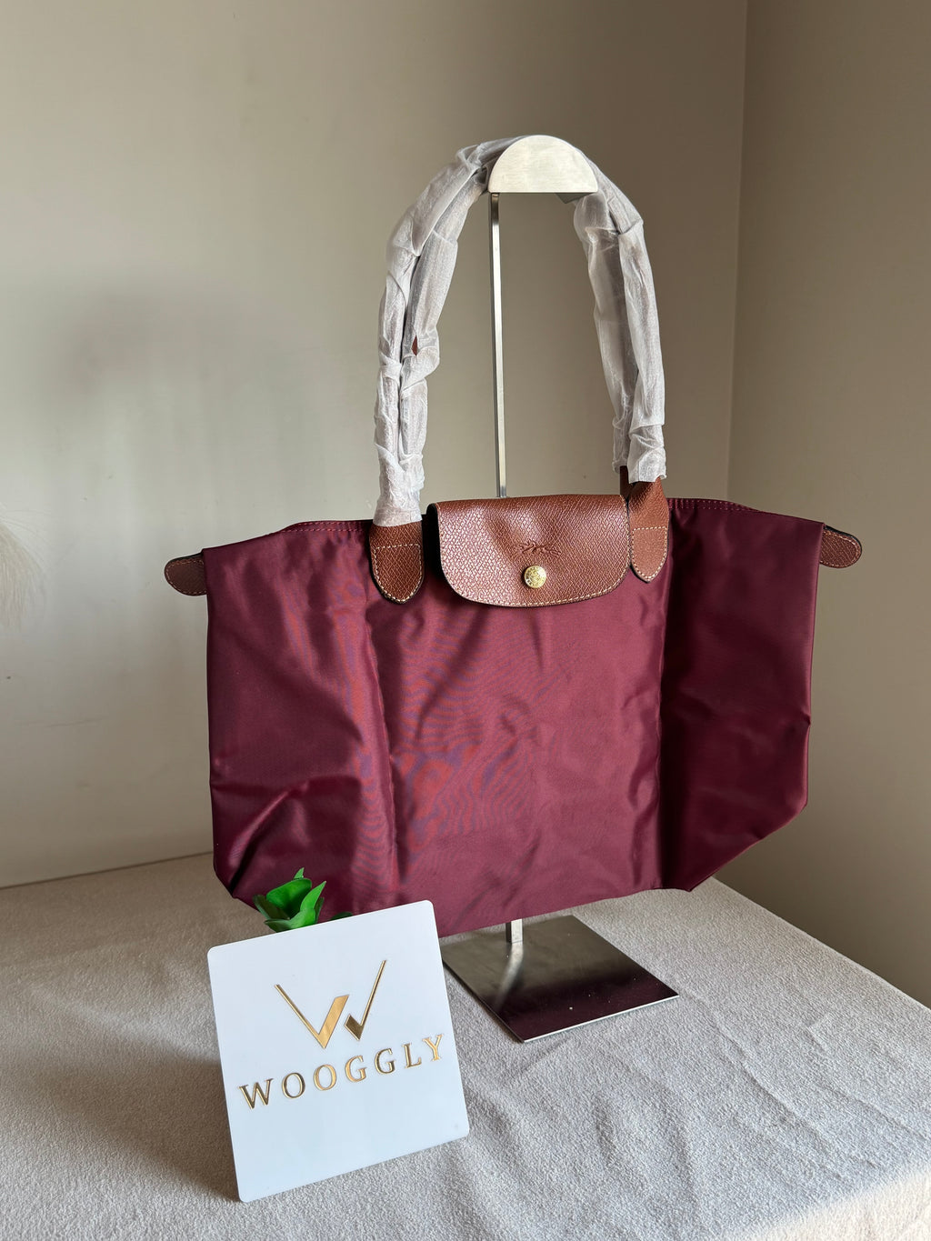 Longchamp Tote LARGE - Wine Red (WITH BRAND LOGO)