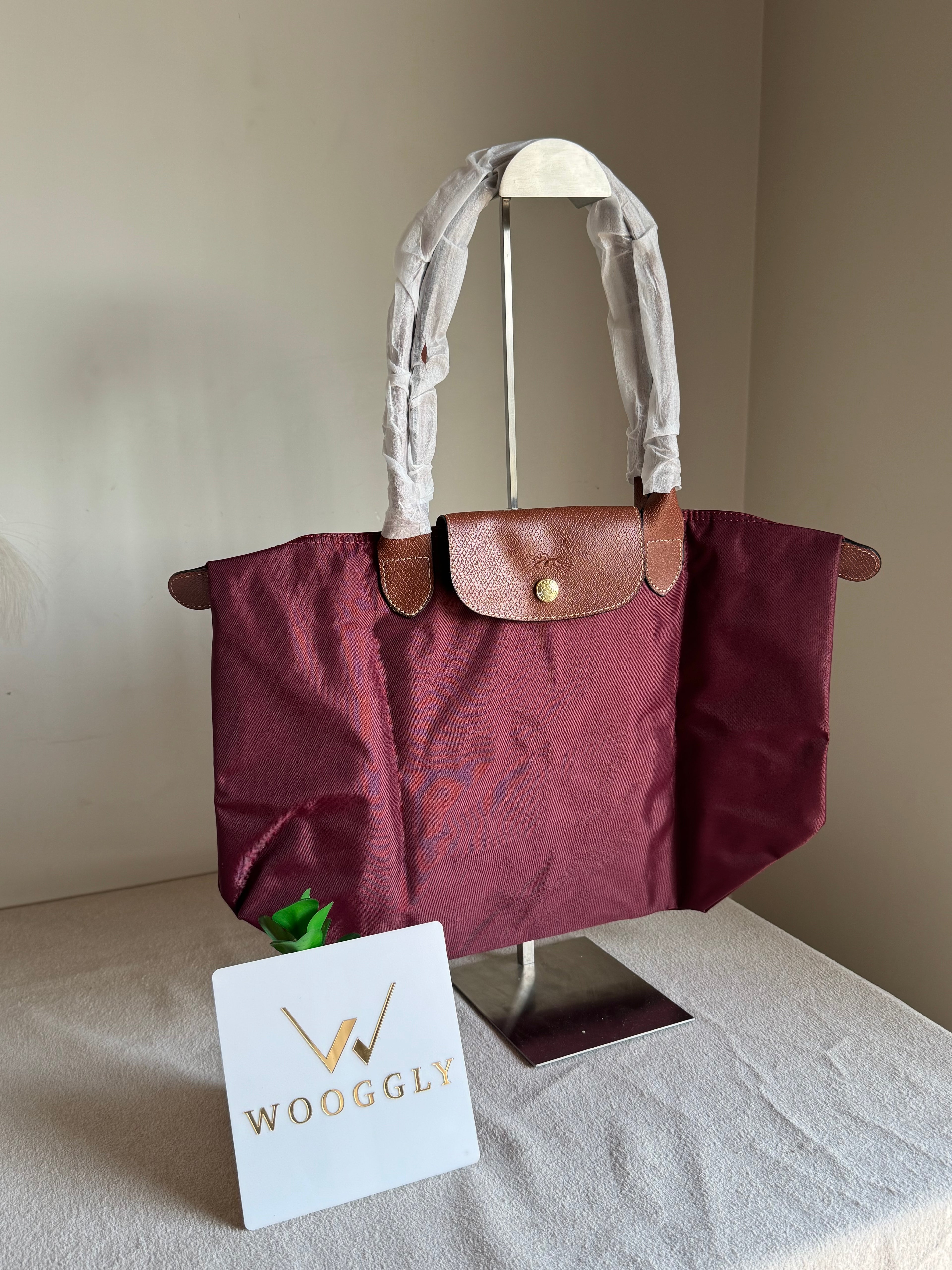 Longchamp Tote LARGE - Wine Red (WITH BRAND LOGO)