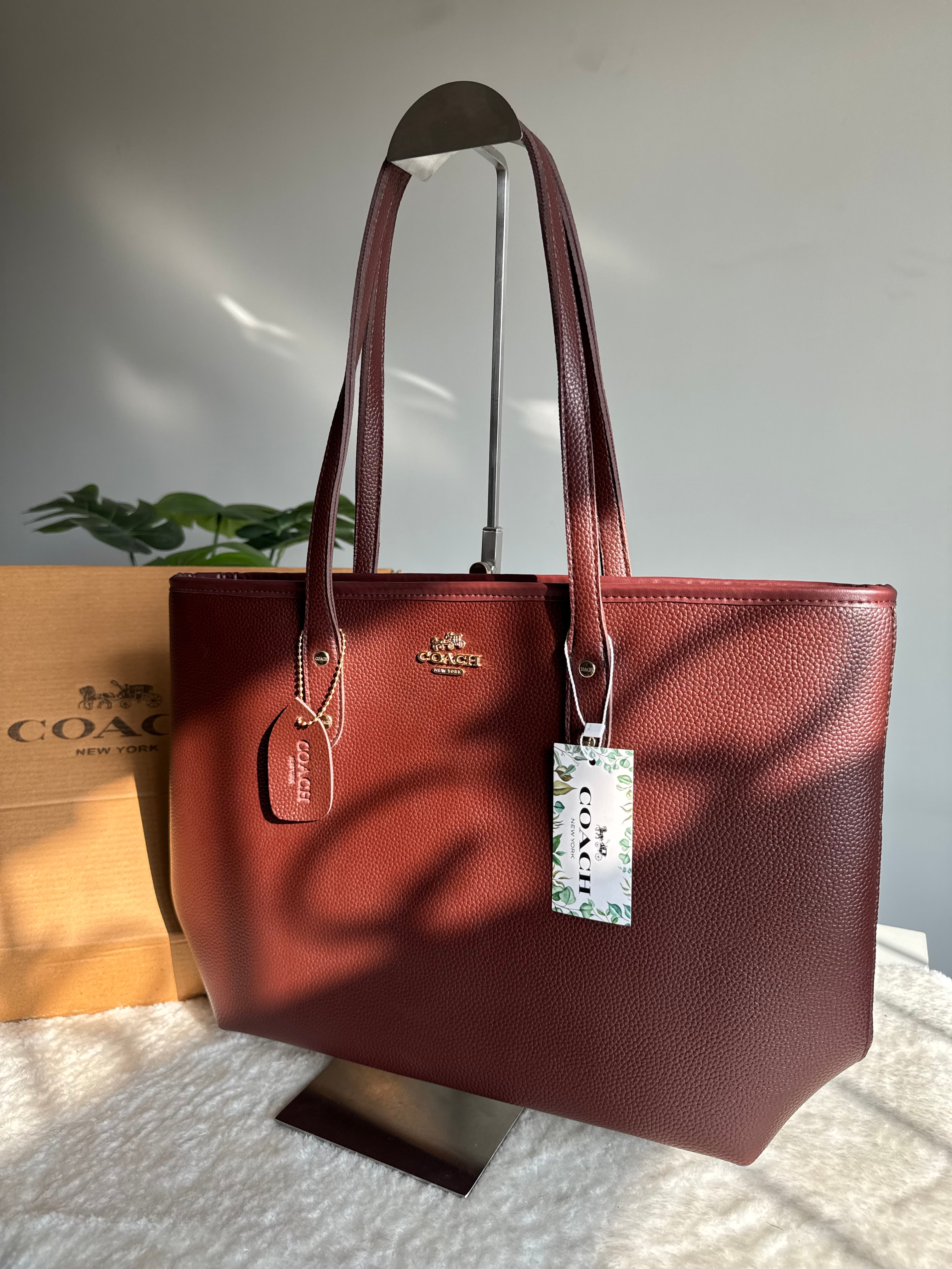 COACH City Tote Bag PREMIUM - Chocolate Brown (BOX PACKING)