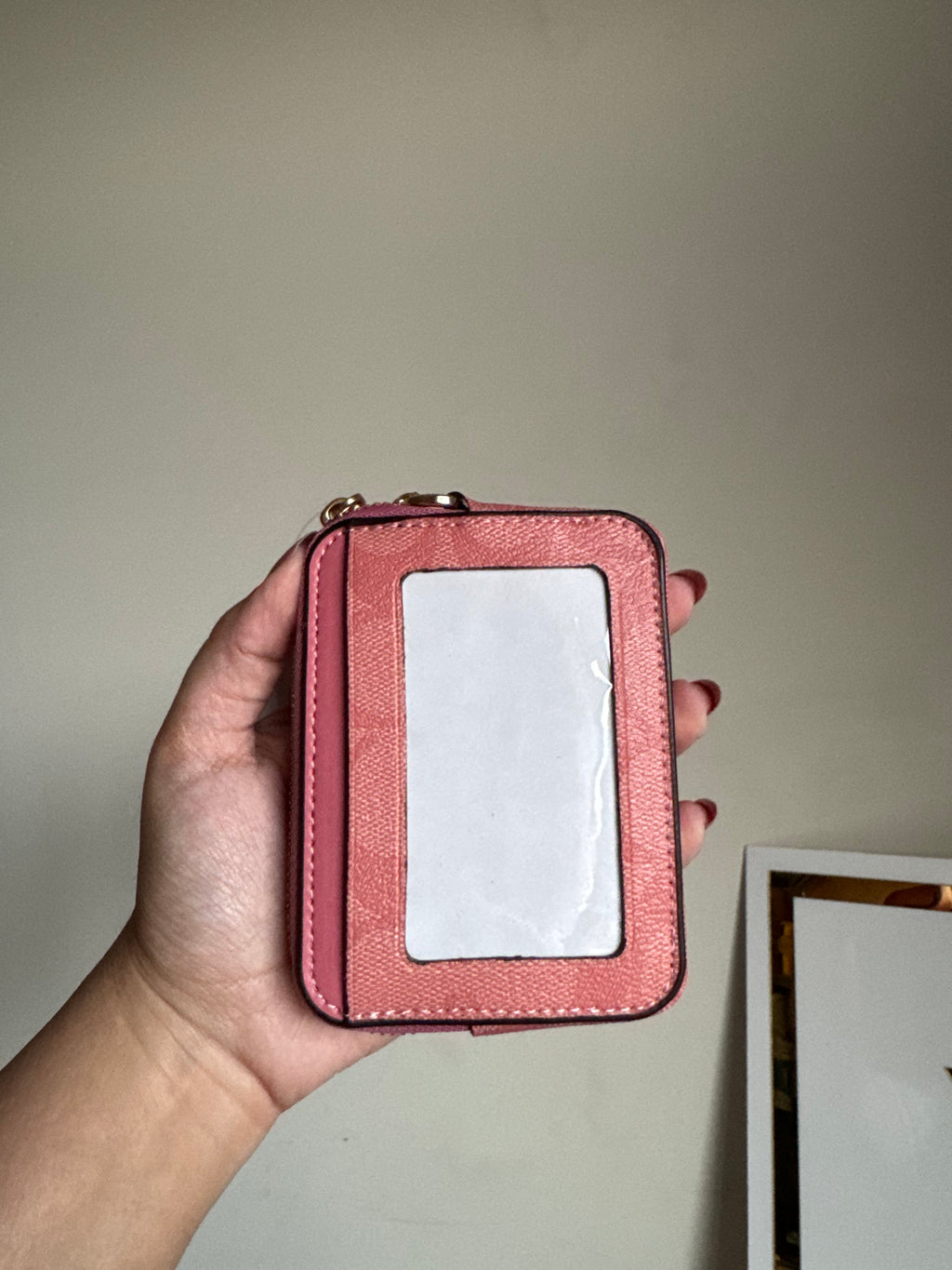 Coach Zip Card Case - Signature Pink