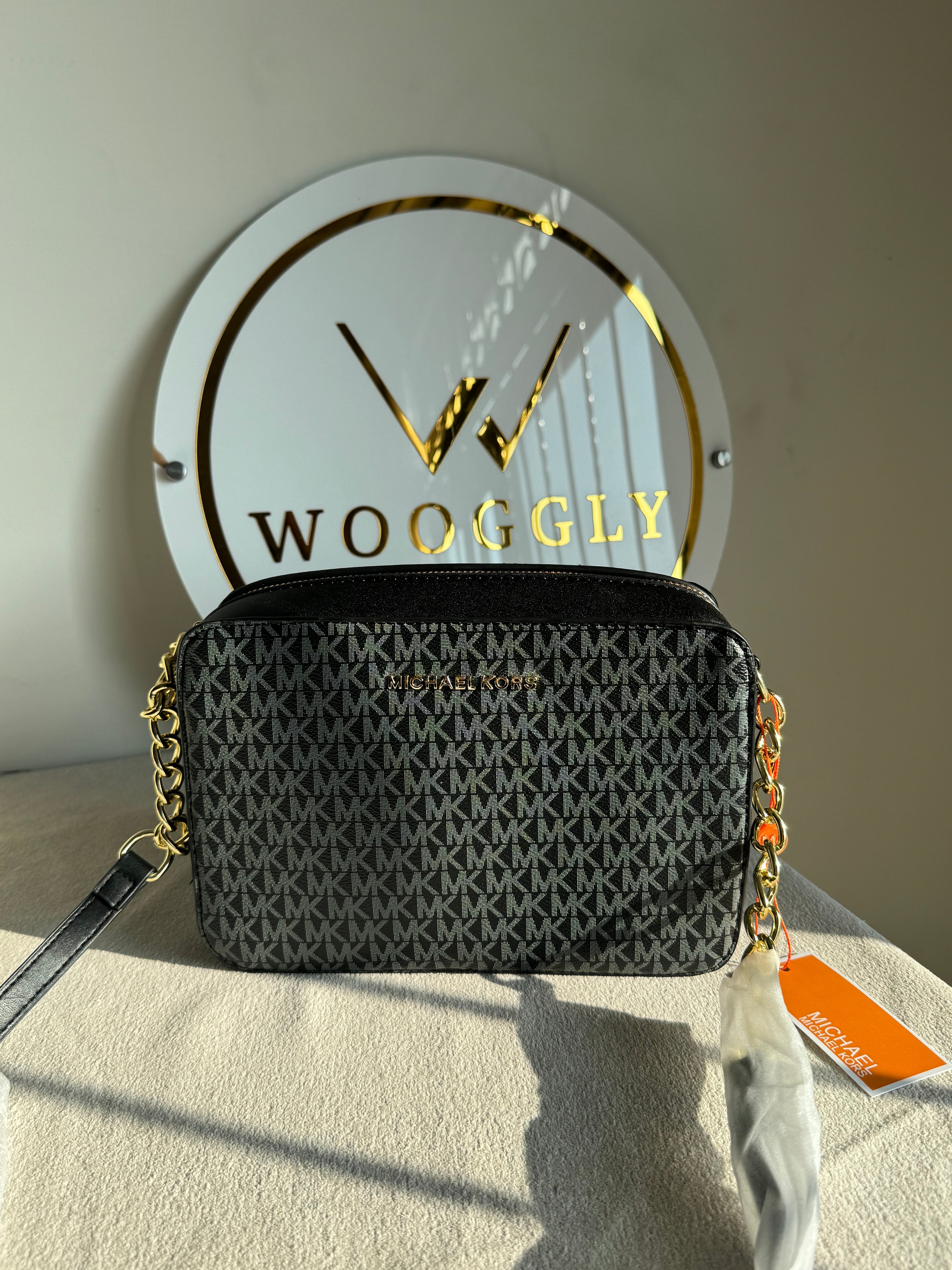 Premium Michael Kors Crossbody Bag (Black & Grey)