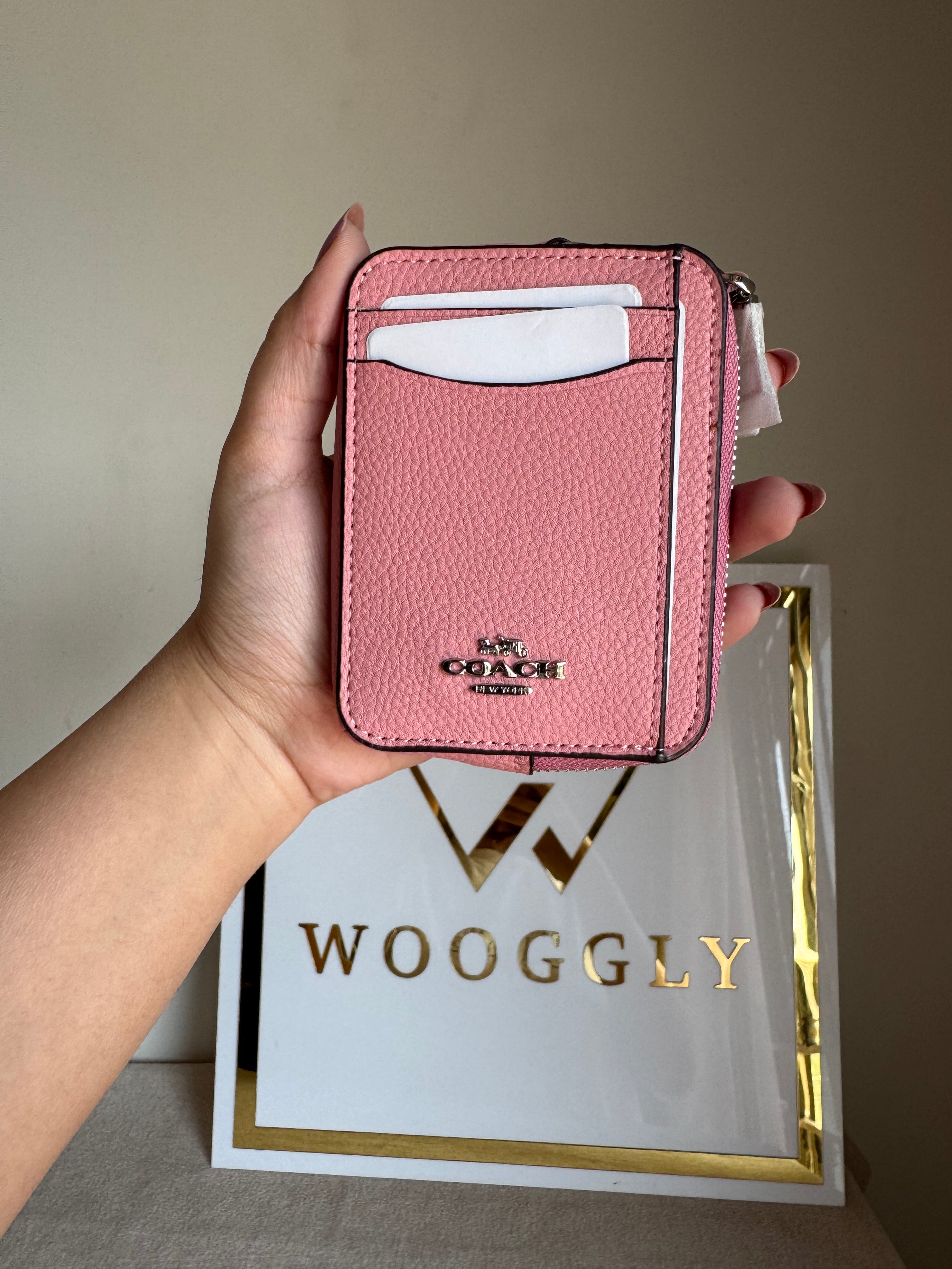 Coach Zip Card Case - Tea Pink