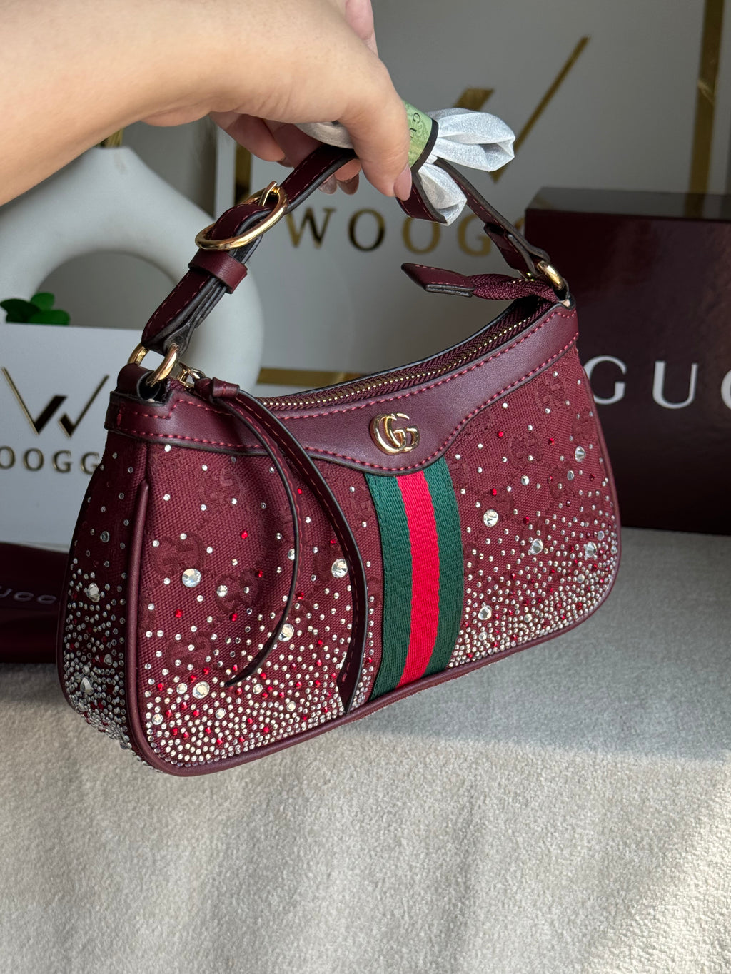 Extremely Premium Gucci Wine Red Glam Bag