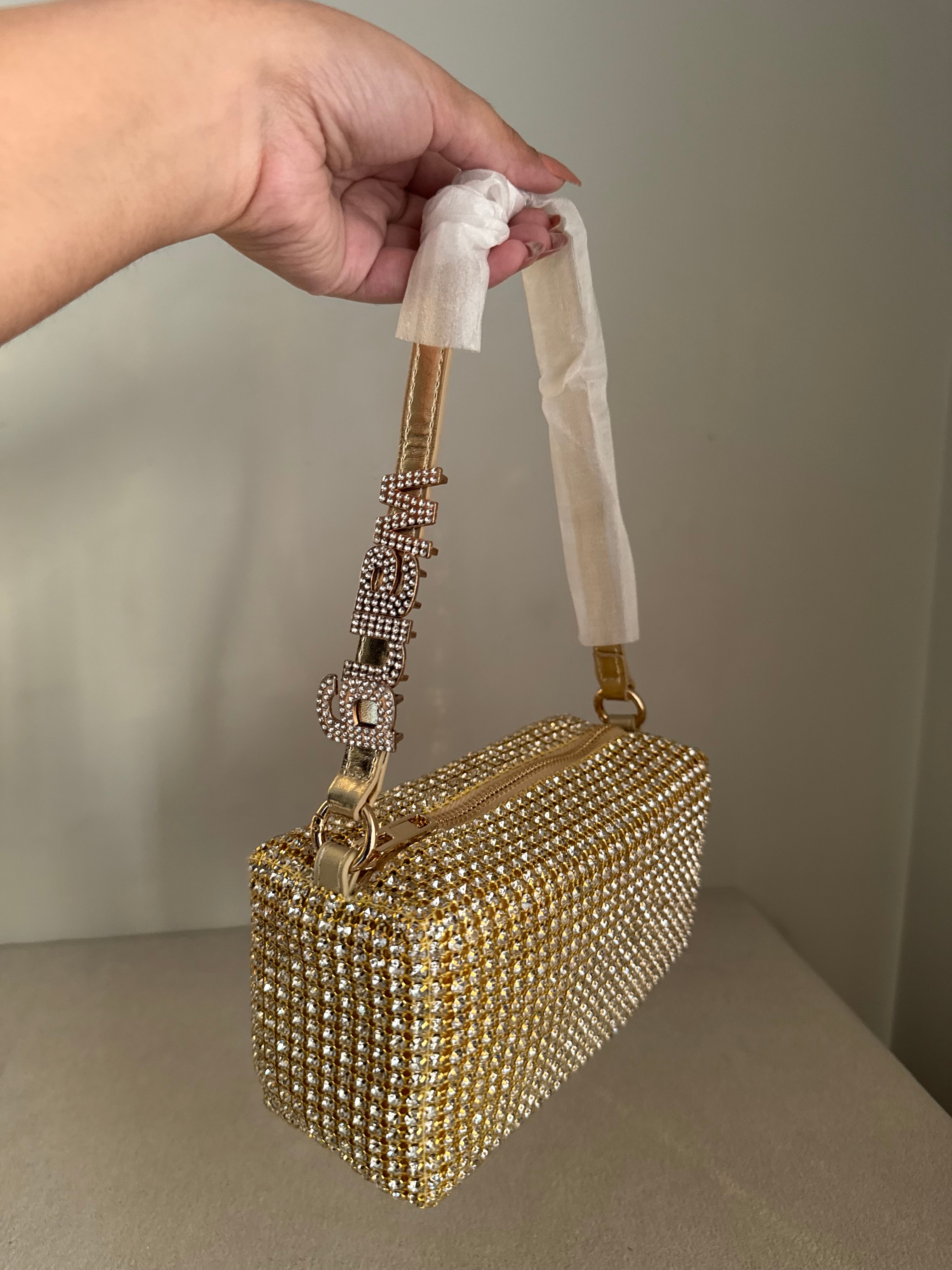 Alexander Wang Rhinestone Evening Clutch (Champagne)