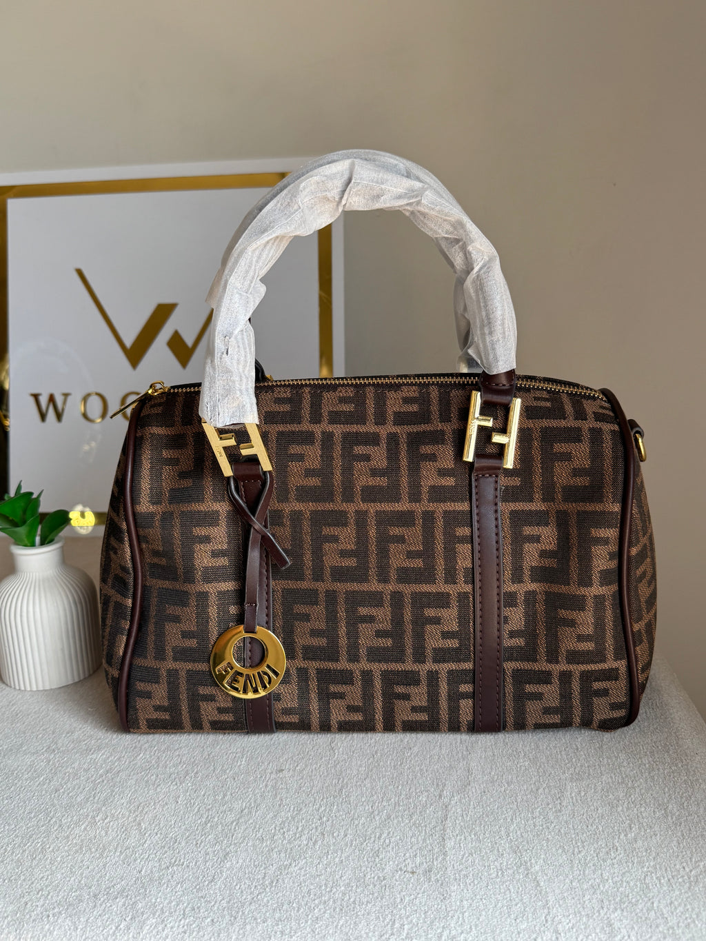 Fendi Signature Hand Bag - Signature Brown
