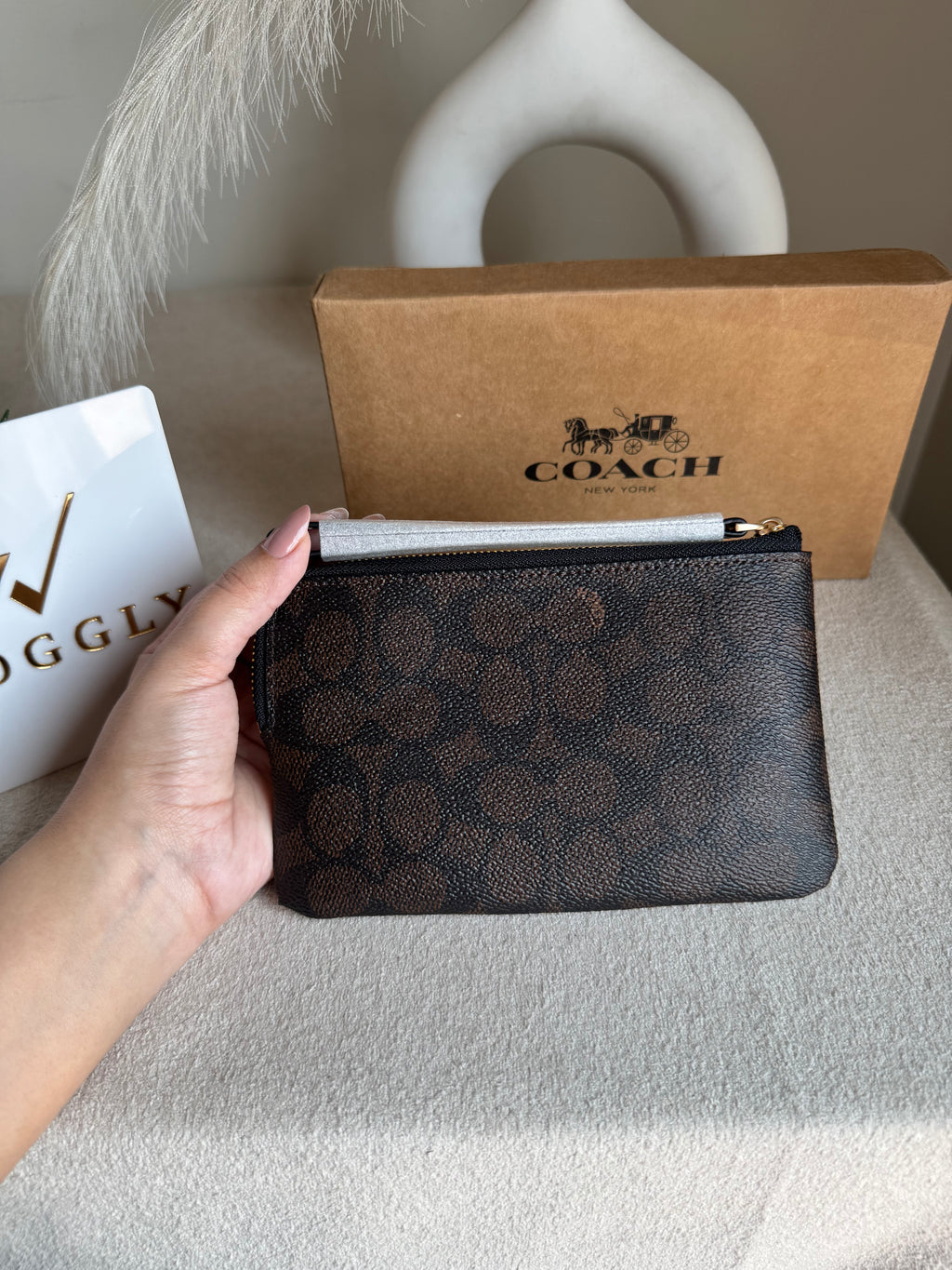 High Quality Wristlet - Signature Brown