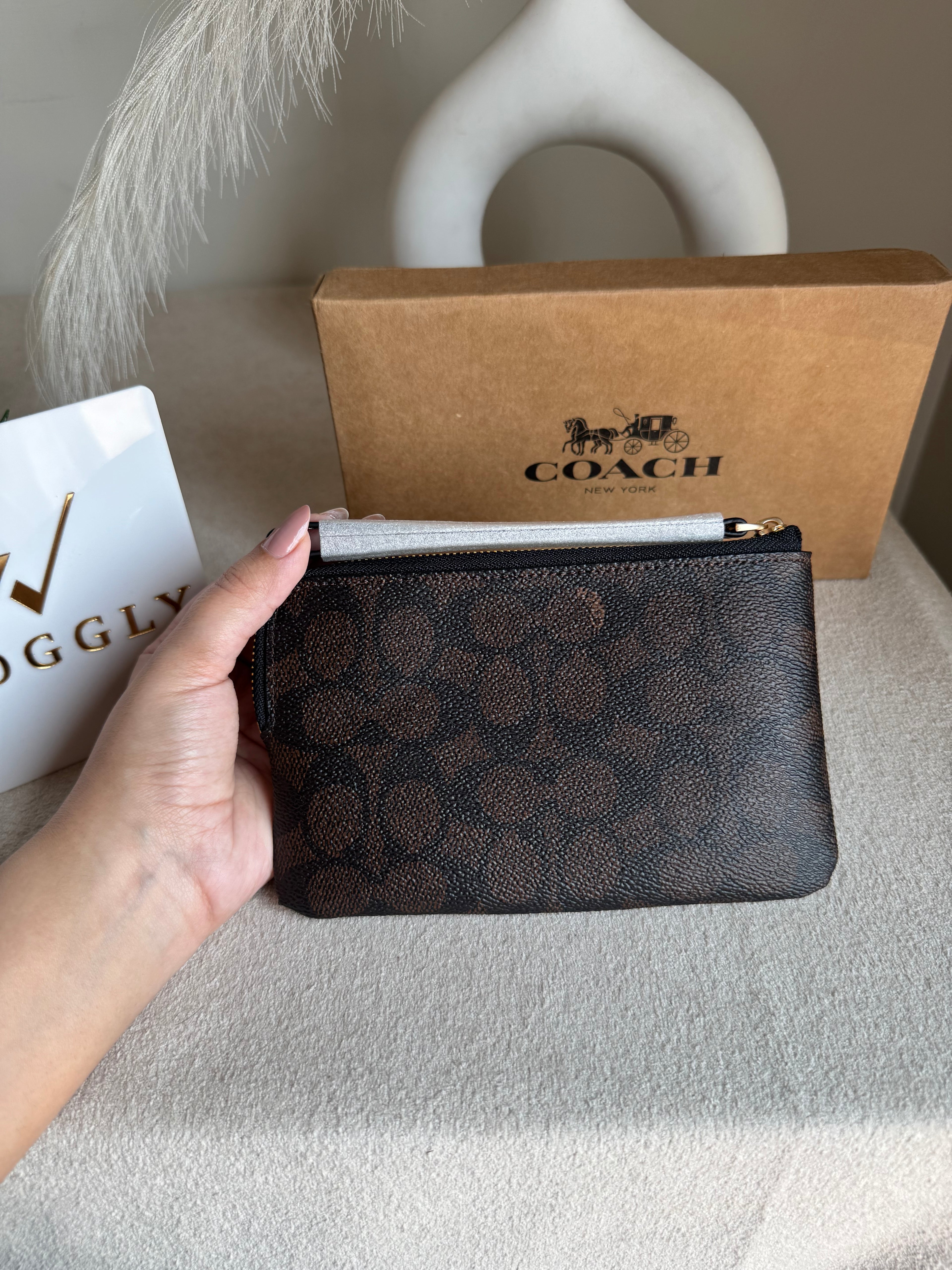 High Quality Wristlet - Signature Brown