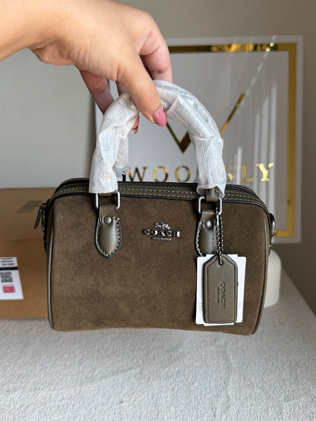 COACH Mini Duffle Bag PREMIUM with Long Strap (Olive) - BOX PACKING