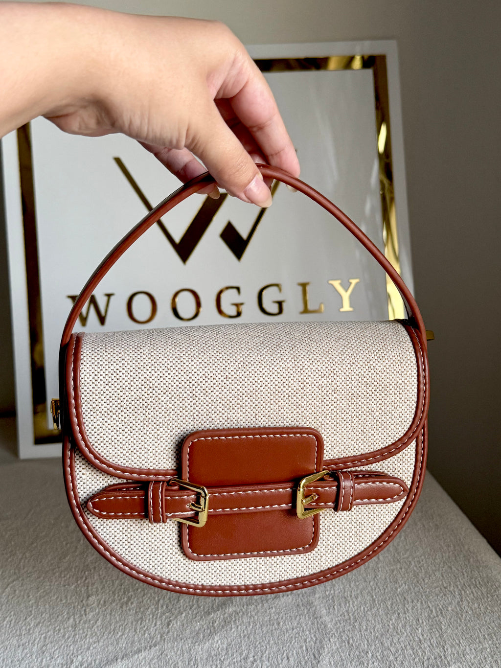 Statement Bag - Brown with Jute