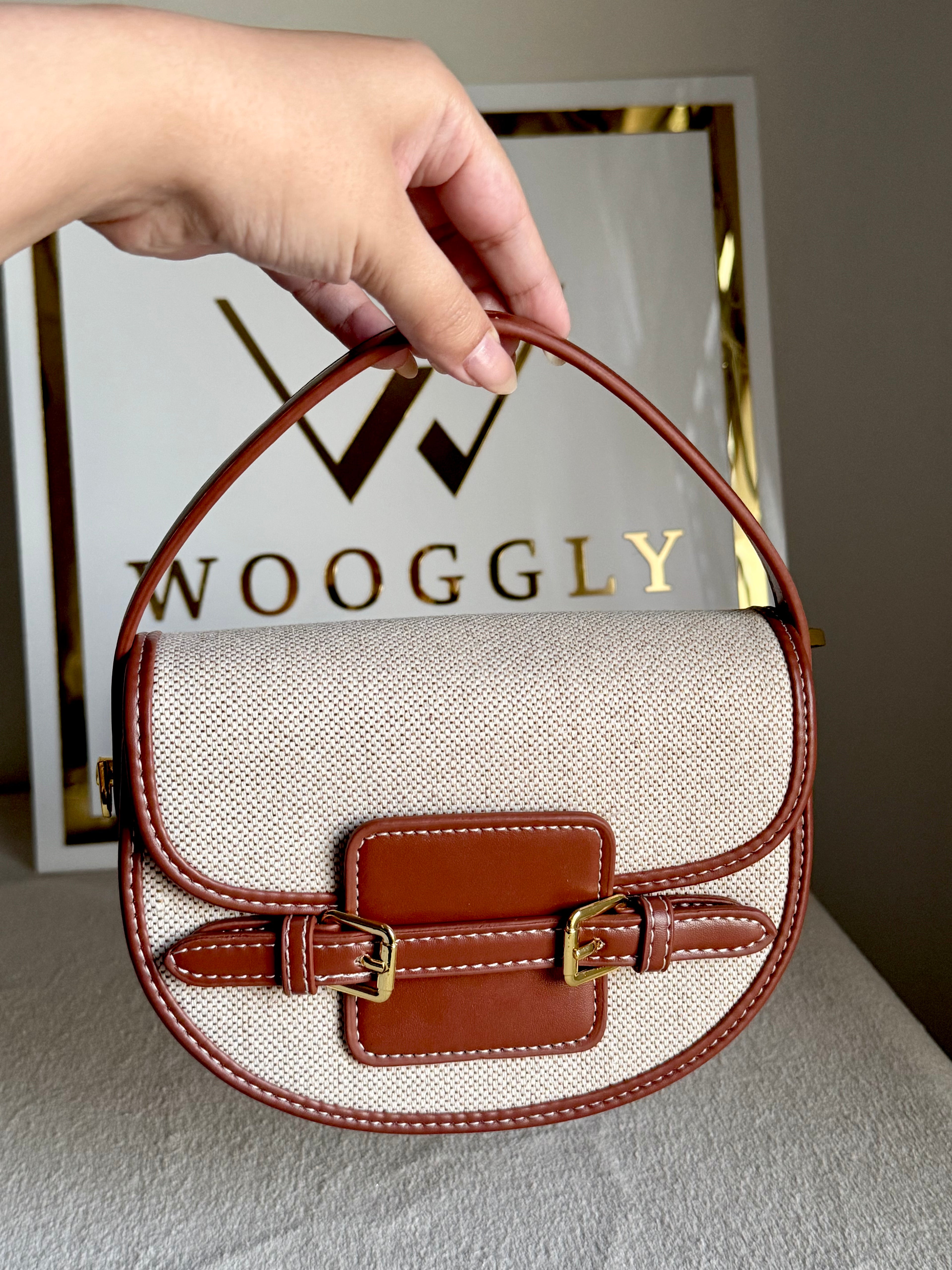 Statement Bag - Brown with Jute