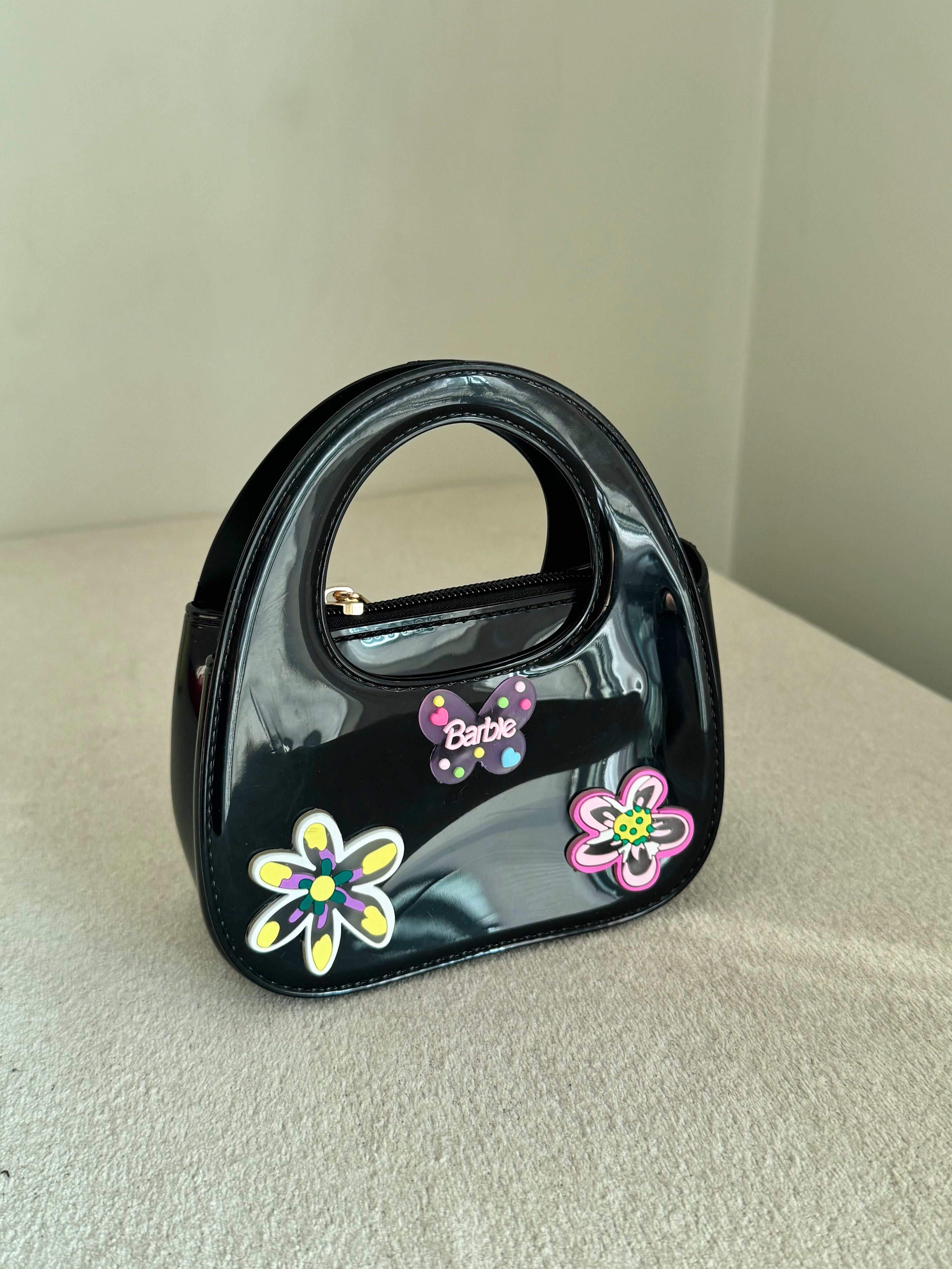 Cute Kids Barbie Bag with Chain - Black