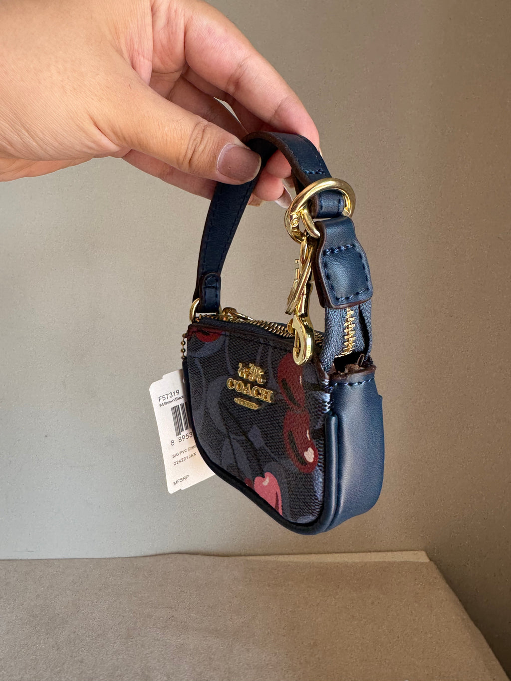 Premium Coach Baby Teri Bag Charm - Blue