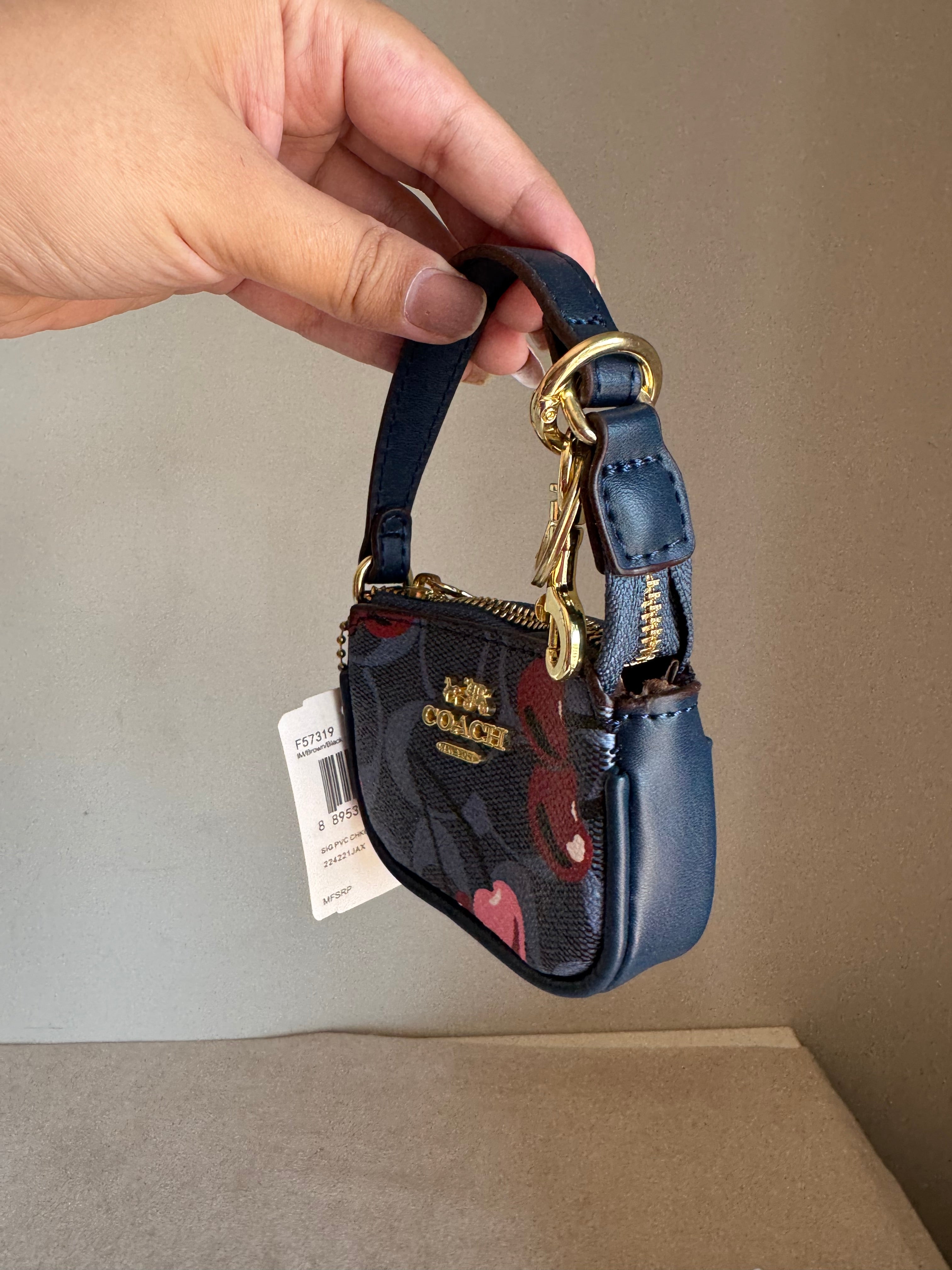 Premium Coach Baby Teri Bag Charm - Blue