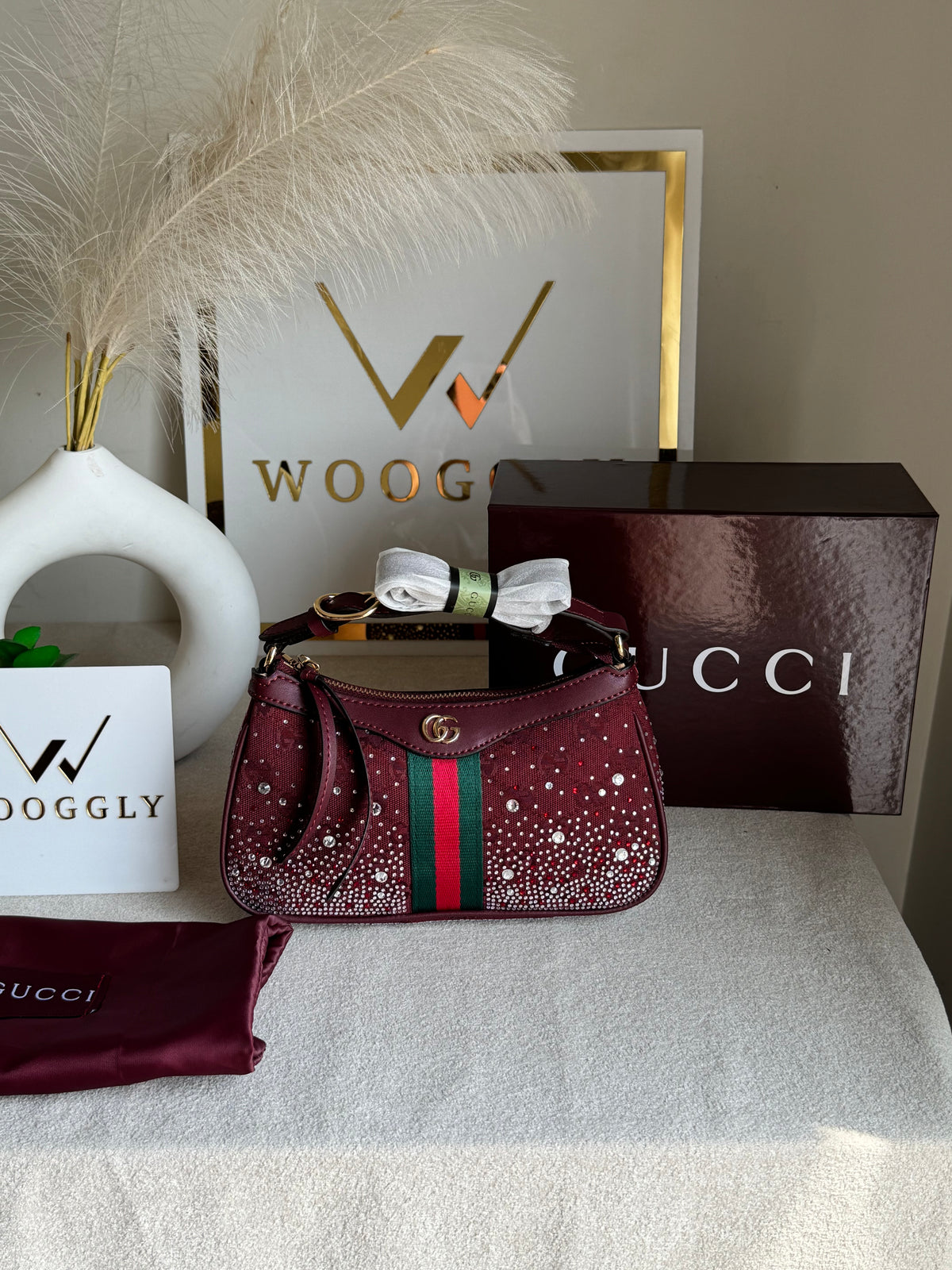 Extremely Premium Gucci Wine Red Glam Bag