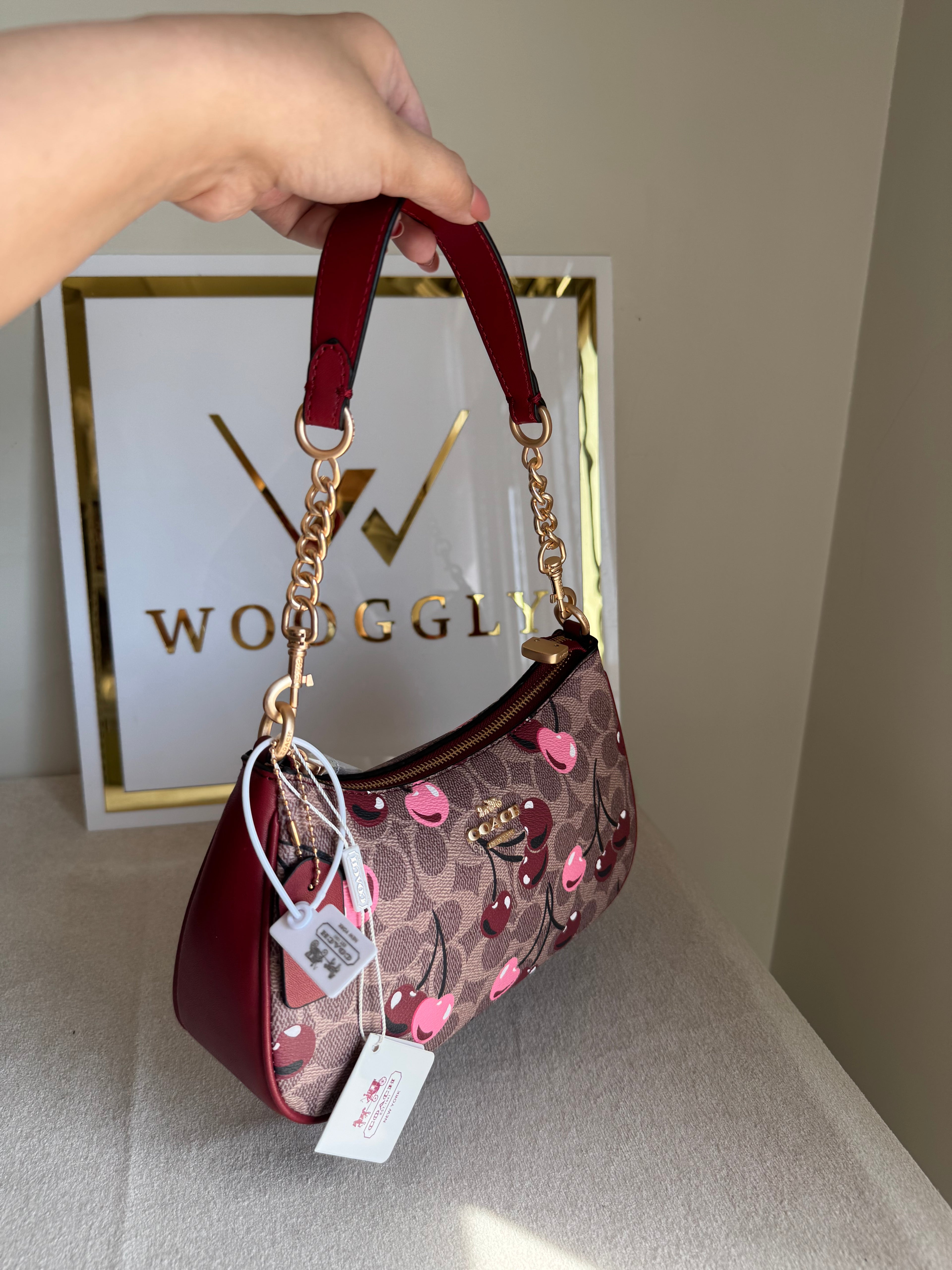 COACH TERI PREMIUM Maroon with Cherries - BOX PACKING