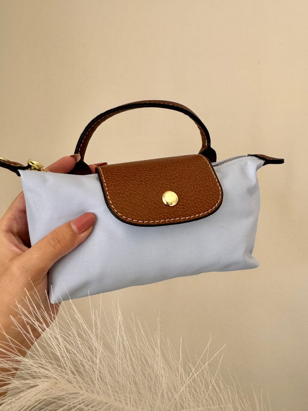 Longchamp Crossbody Bag with Strap - Small Baby Blue (NO LOGO)