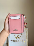 Coach Zip Card Case - Tea Pink