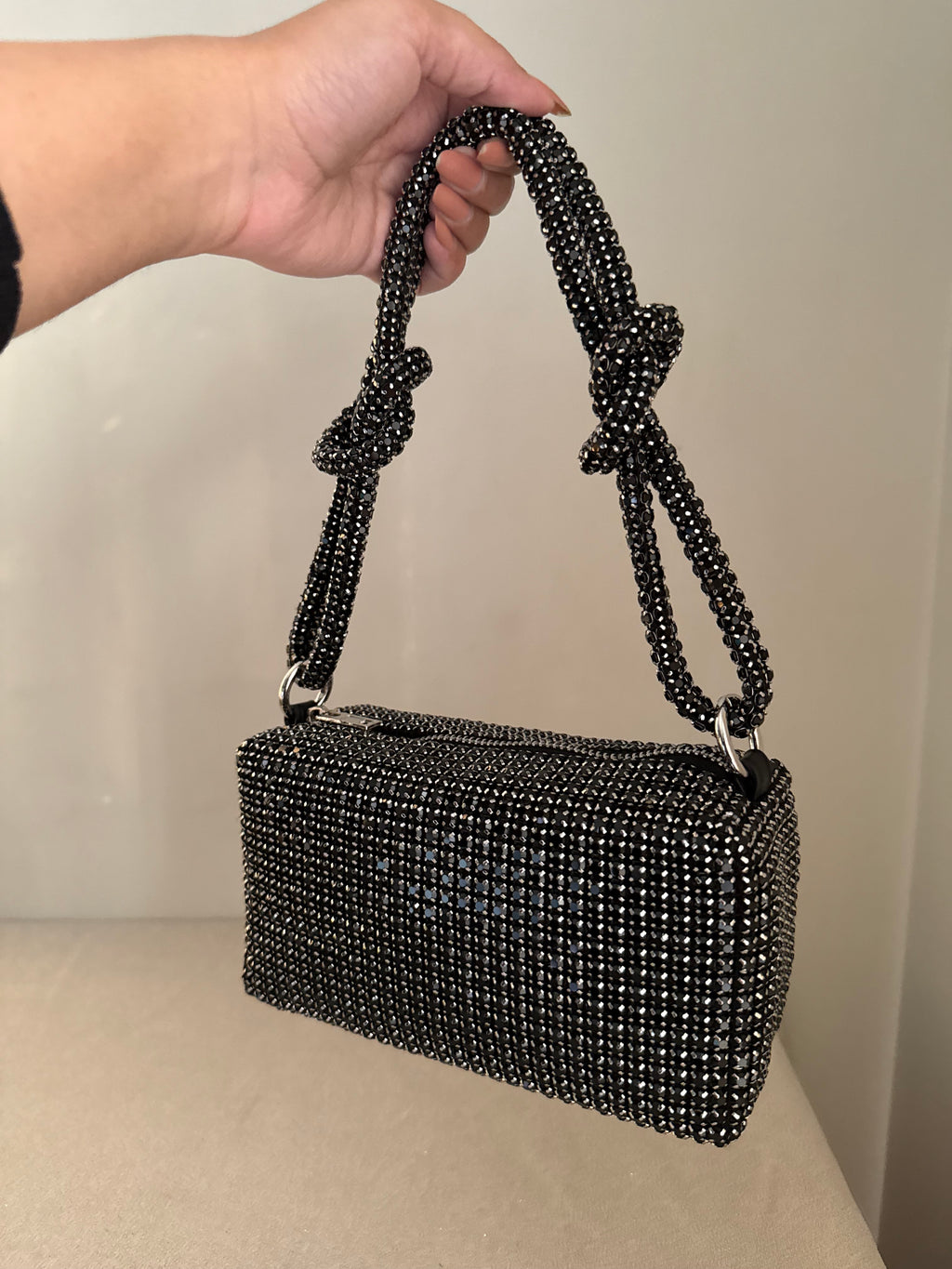 Alexander Wang Rhinestone Evening Clutch (Black)