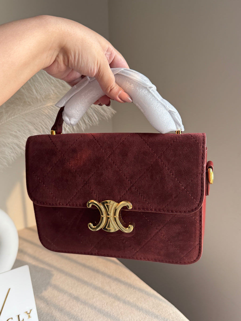 Premium Chloe Hand Bag Burgundy