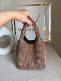 Party Wear Rhinestone Bucket Bag - Rose Gold