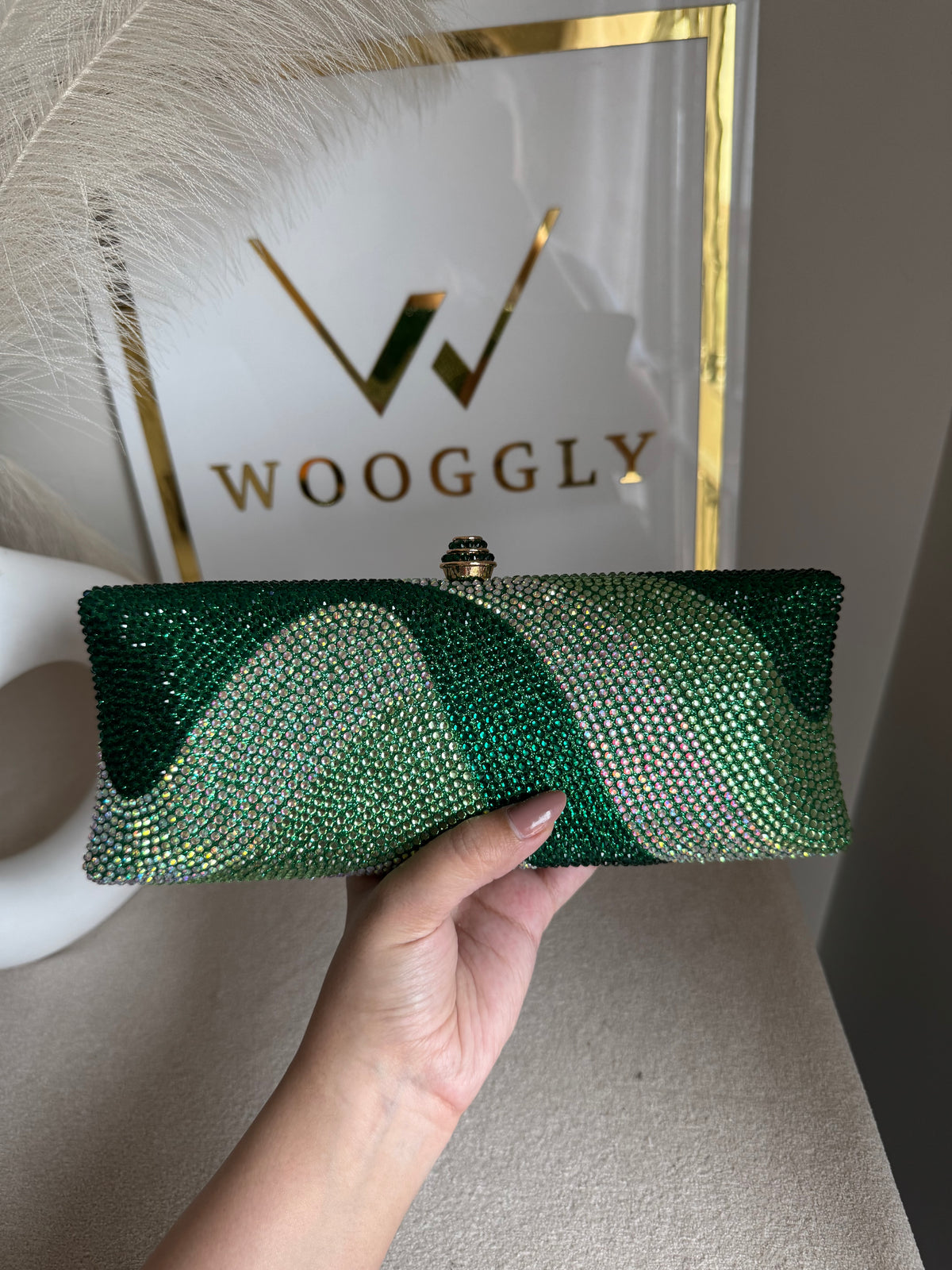 High Quality Élan Clutch - Multi Emerald Green