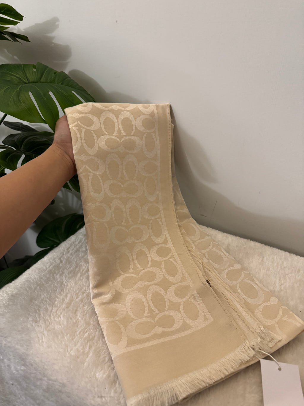 ALL SEASON Coach Branded Scarf - Cream