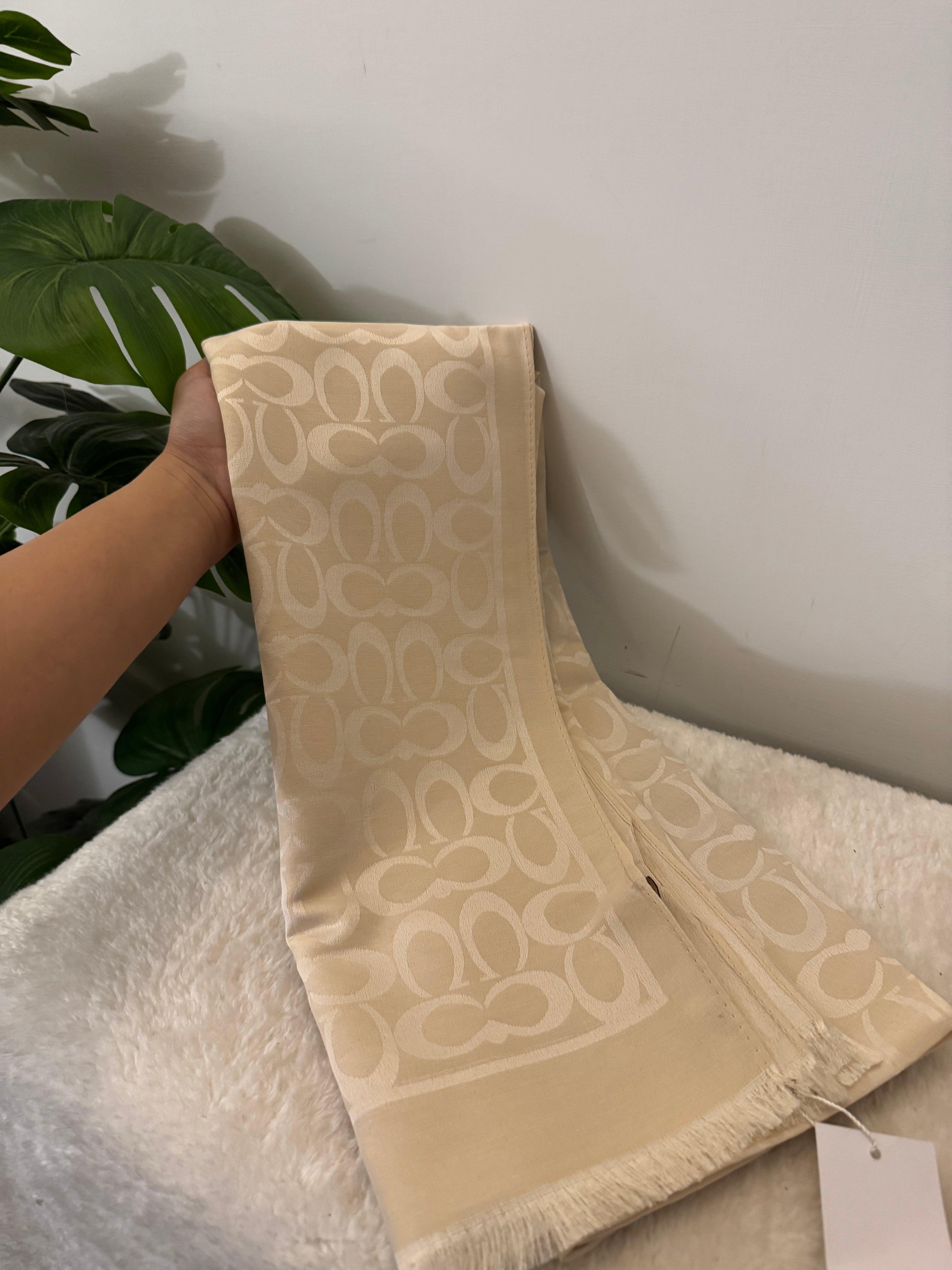 ALL SEASON Coach Branded Scarf - Cream