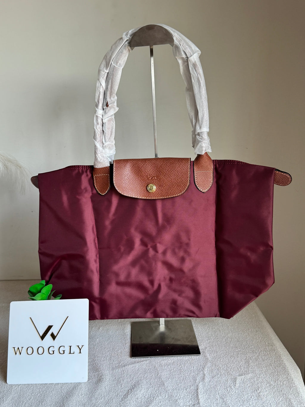 Longchamp Tote LARGE - Wine Red (WITH BRAND LOGO)