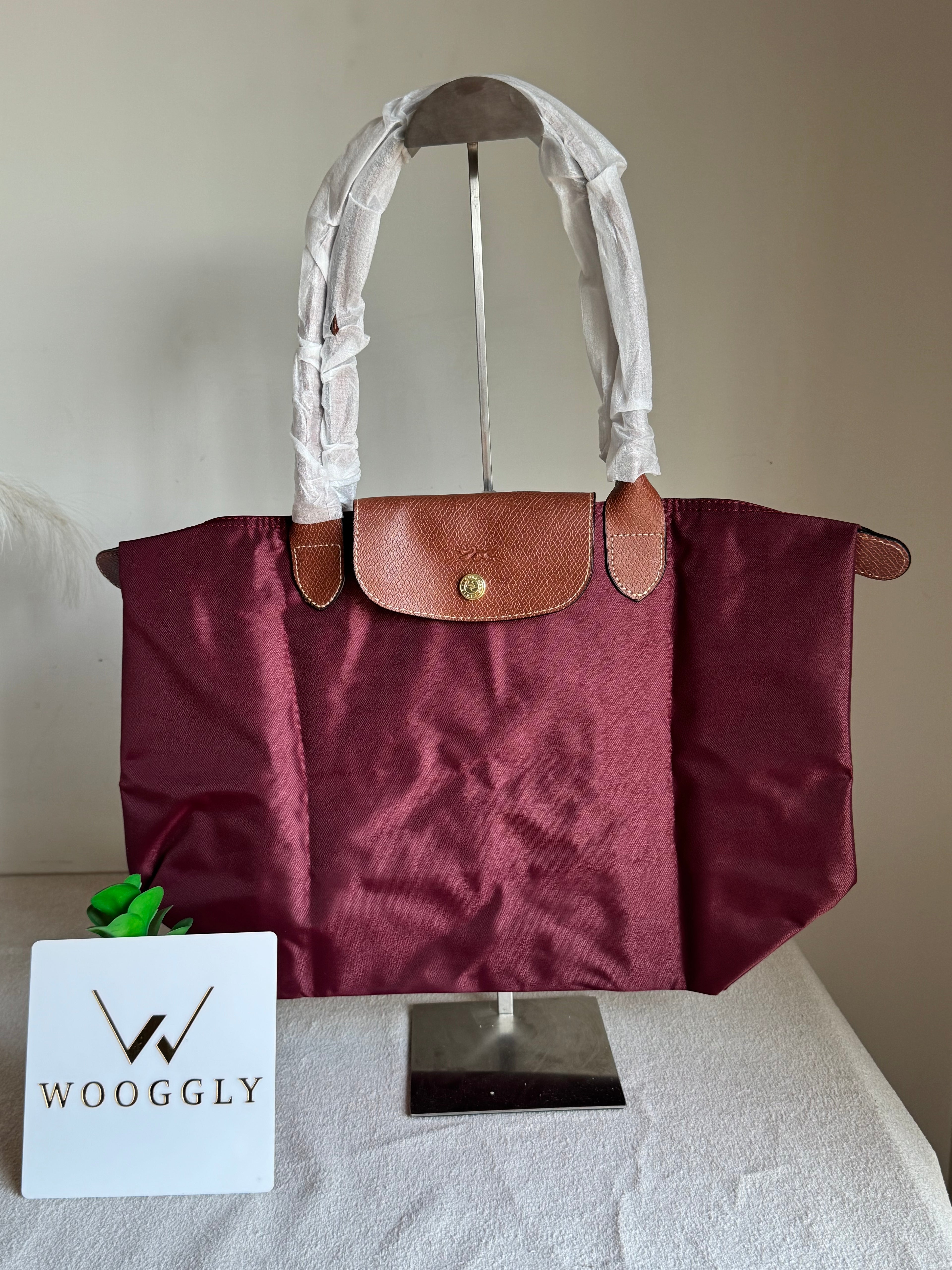 Longchamp Tote LARGE - Wine Red (WITH BRAND LOGO)
