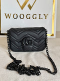 Gucci Signature Bag SMALL - Black on Black with Box Packing